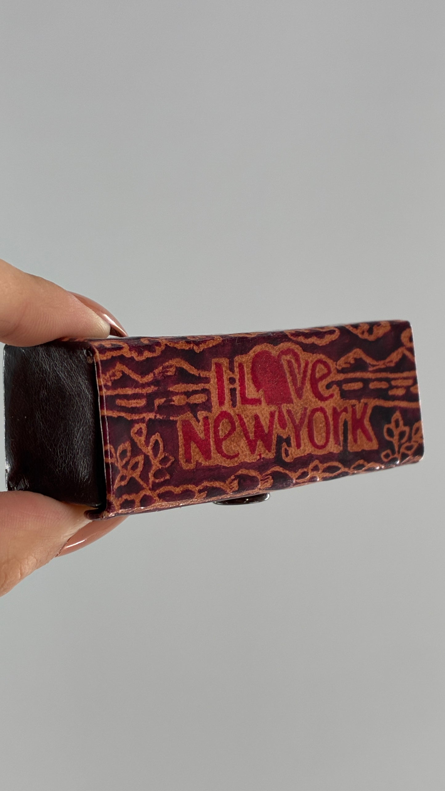 Vintage 1980s I ♥️ NEW YORK Leather Lipstick Case
