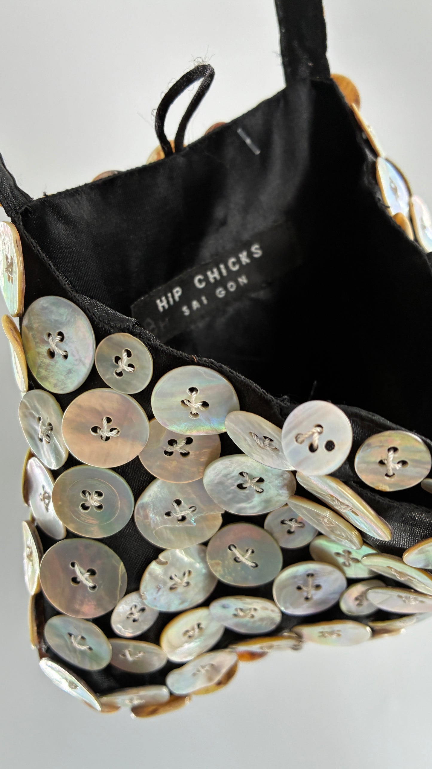 Vintage HIP CHICKS SAIGON Button Itty Bitty Bag