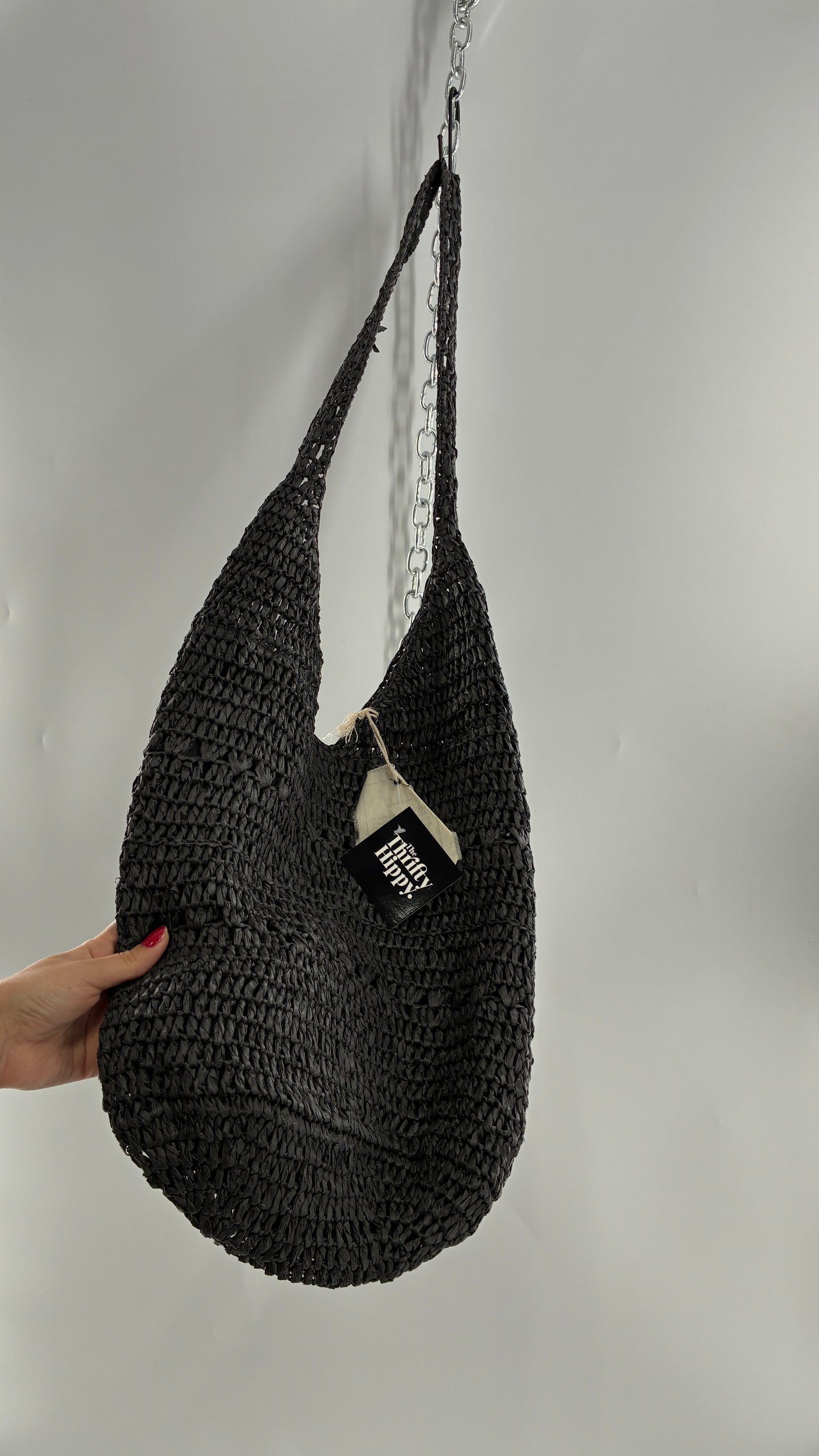 Urban Outfitters Black Straw Tote Bag with Tags