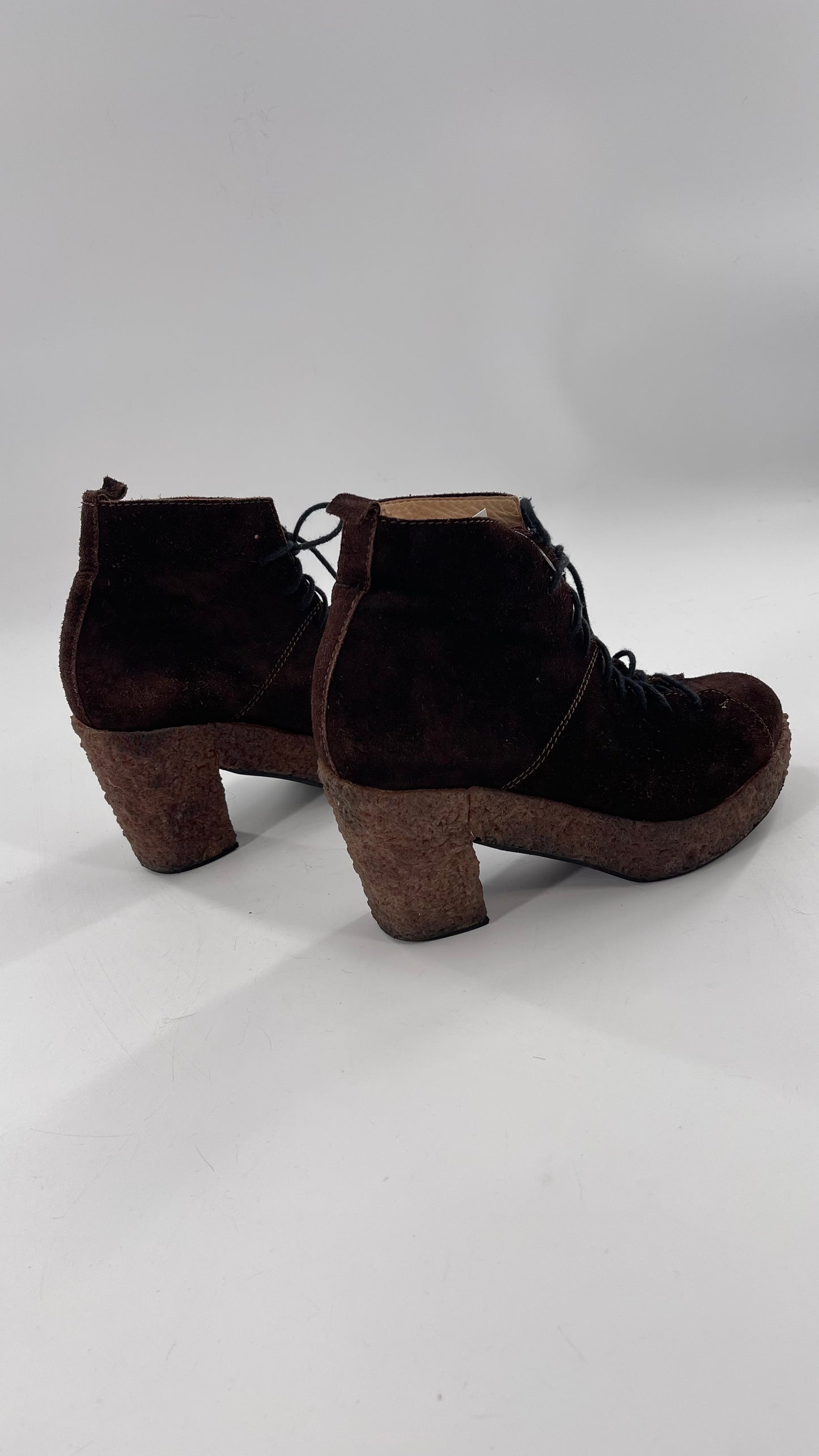 Vintage Amish Brown Lace Up Suede Boots - Apparently Size 7-71/2