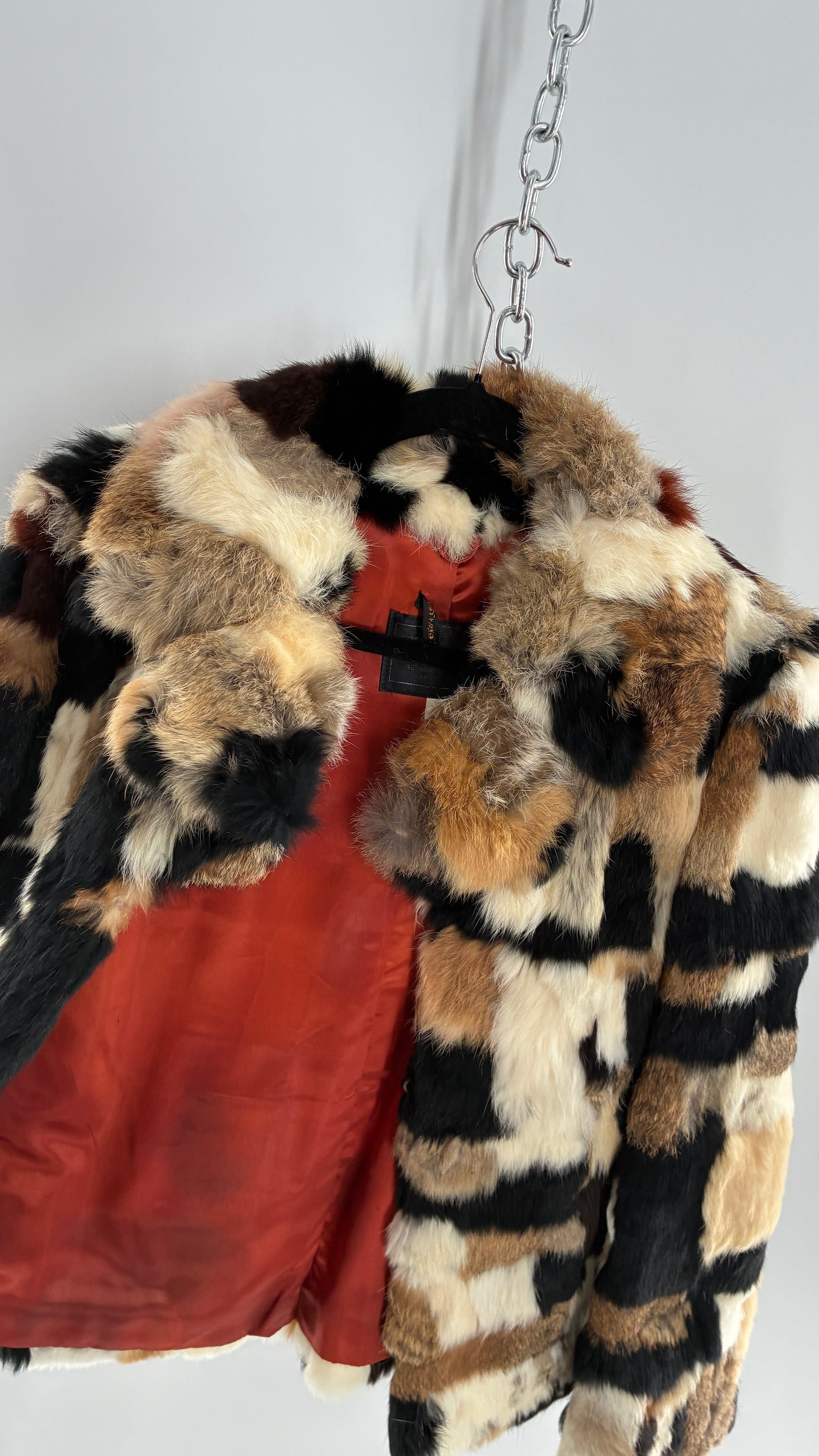 Vintage 1970s FURMOSTE Genuine French Rabbit Fur Patchwork Jacket (7/8)