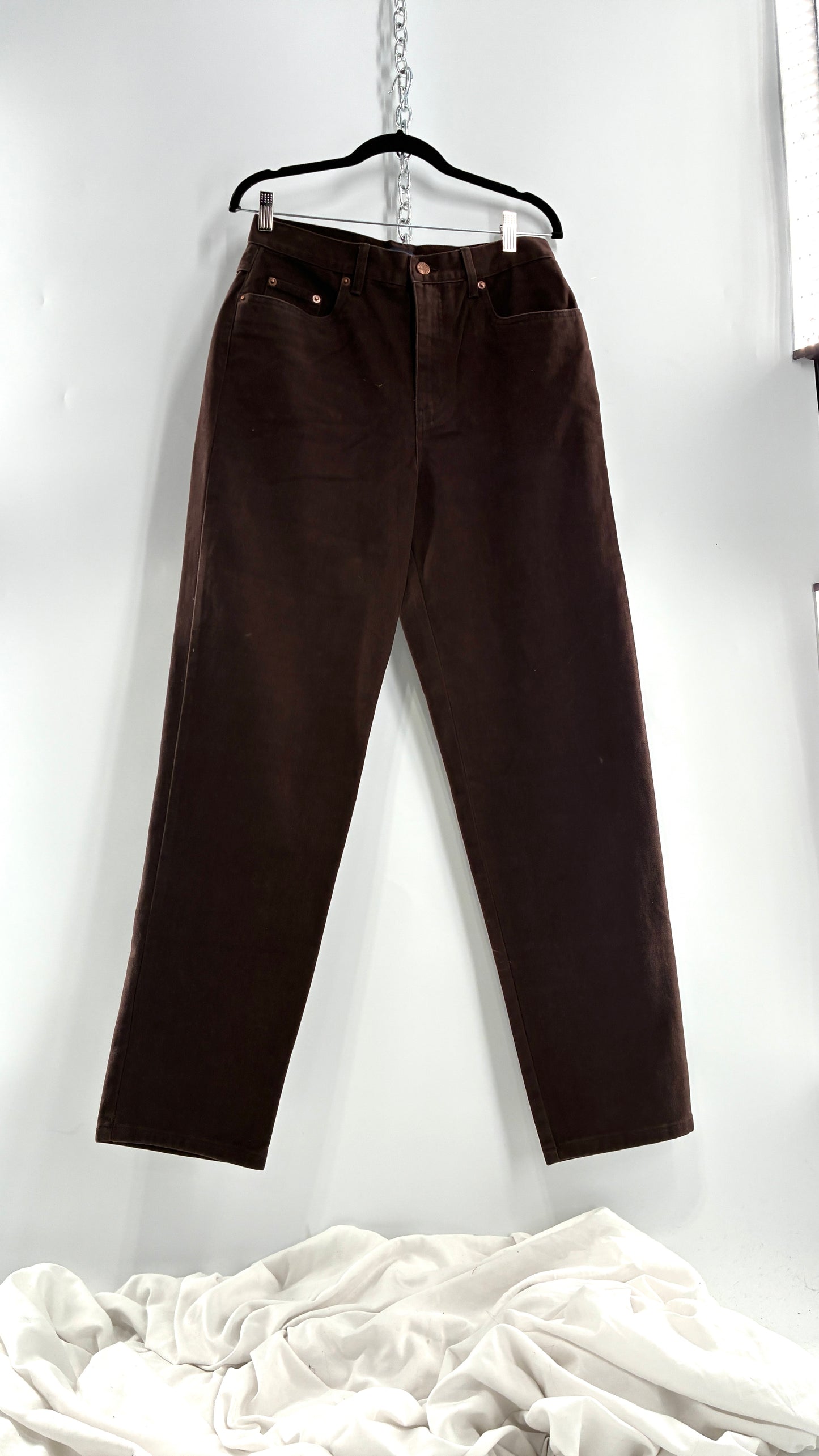 Deadstock Vintage BILL BLASS Brown High Waisted Mom Jeans