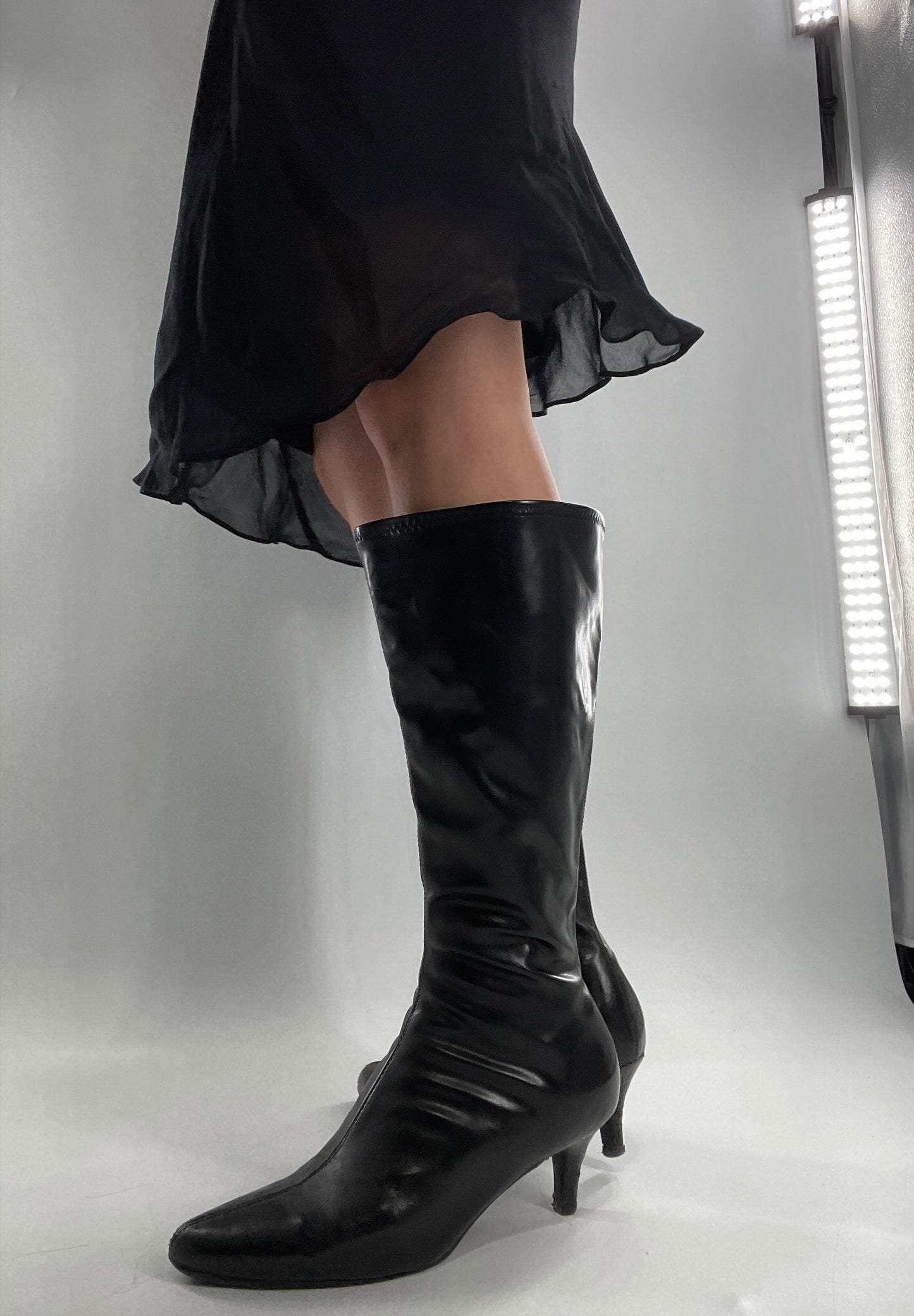Vintage Kitten Heel Knee High Boots