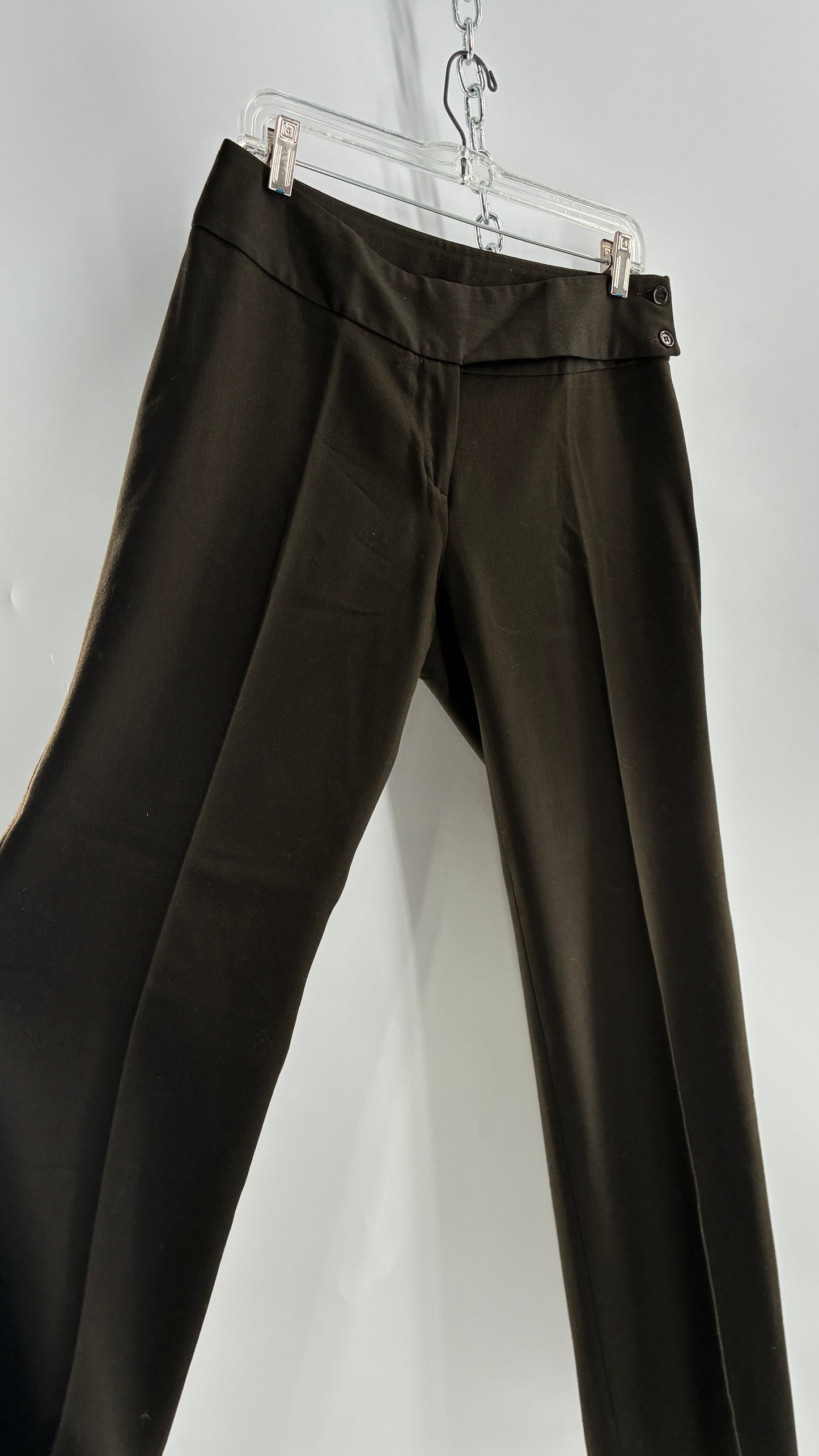 Vintage United Colors of Benneton 98% Pure Virgin Wool Brown Trousers Made in Portugal (44)