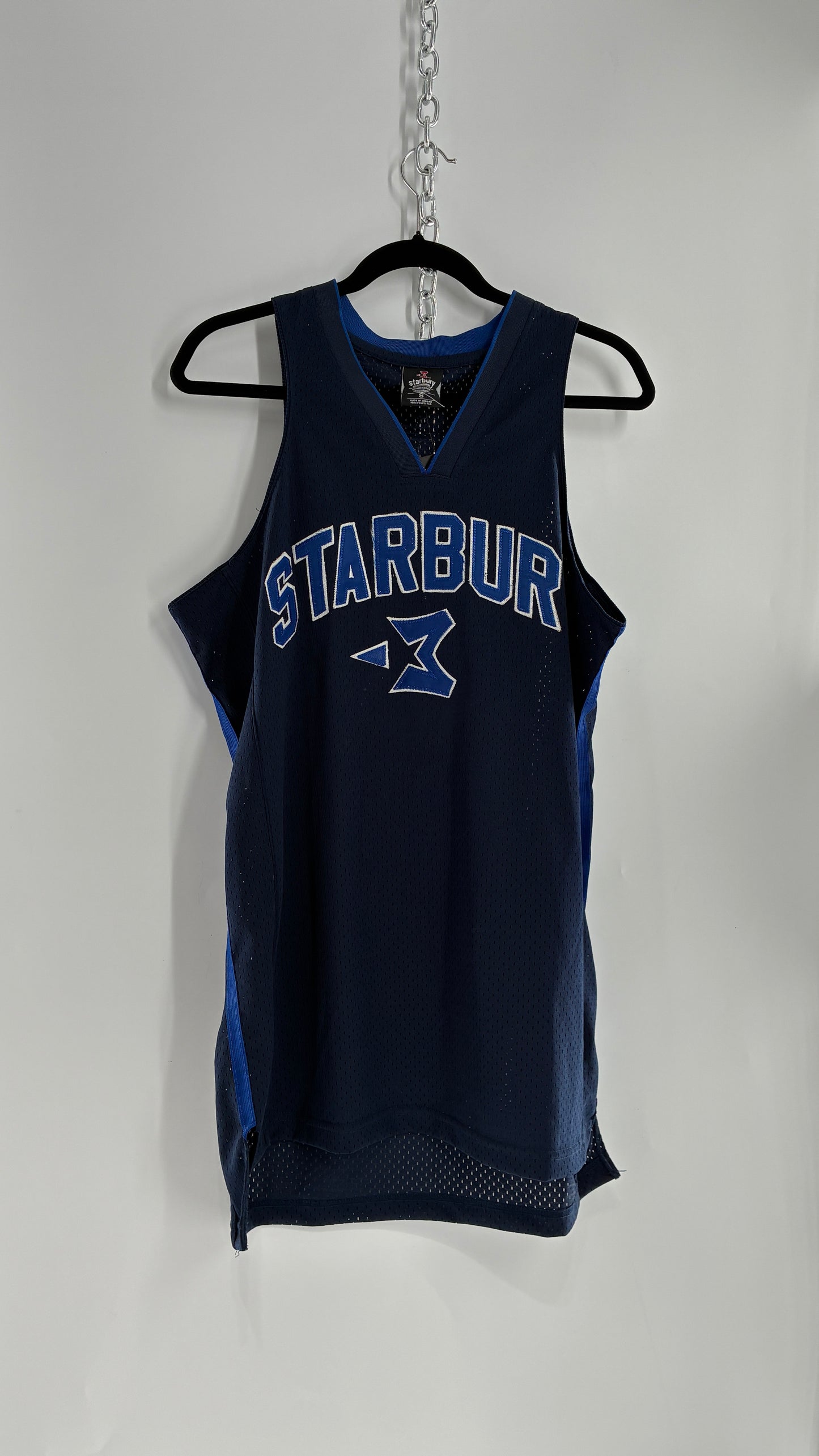 Deadstock Vintage STARBURY Navy Blue Jersey with Tags (Small)