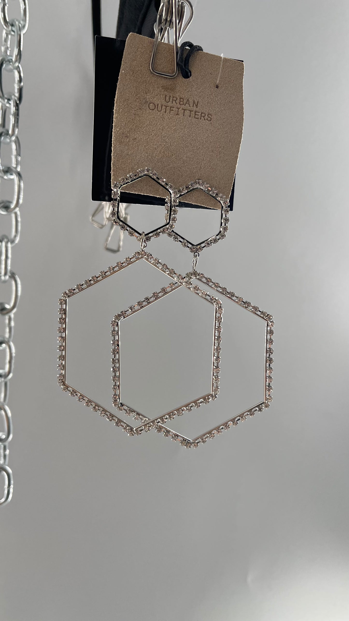 Urban Outfitters Crystal Hexagon Selena Statement Earing