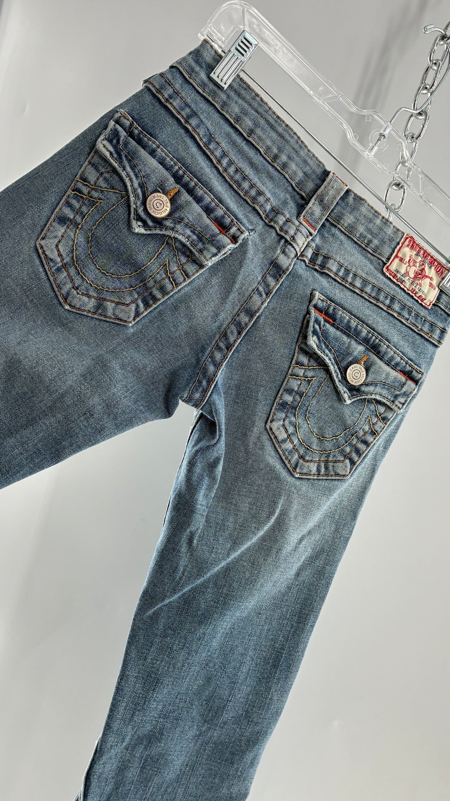 Vintage True Religion Light Wash, Low Rise Kick Flare Jeans (26)