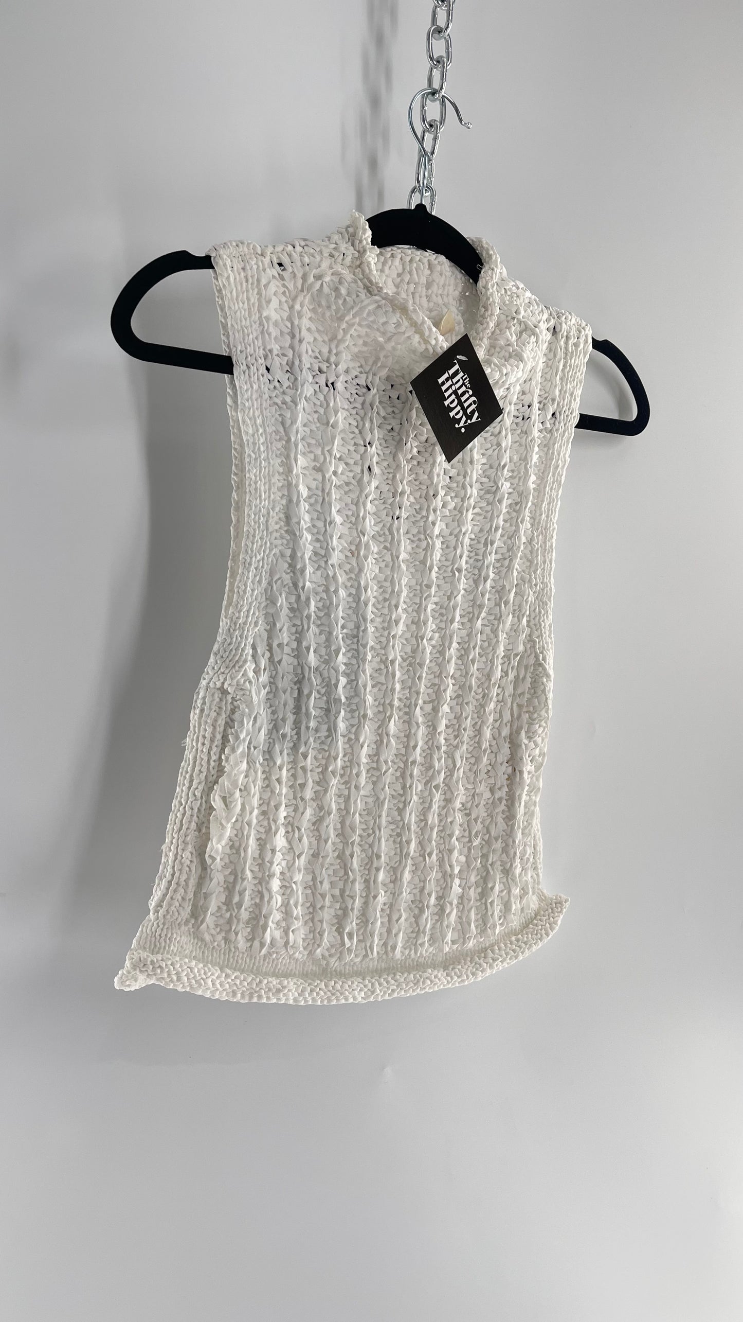 Anthropologie Moth Crochet Open Knit Mock Neck Tank (XS)