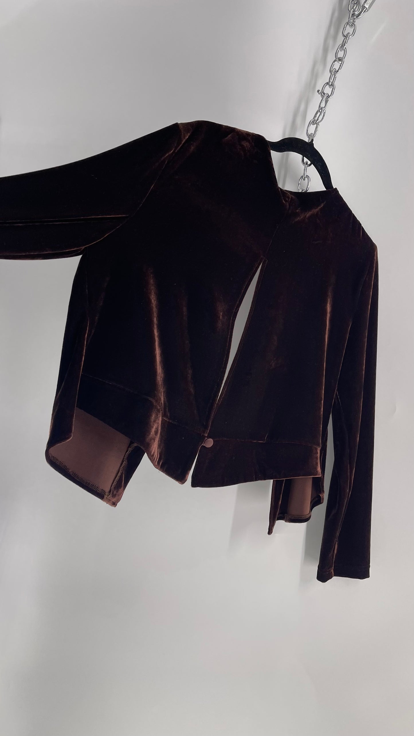Vintage 1990s Jessica Howard Brown Velvet Sleeveless Dress and Cardigan (14)