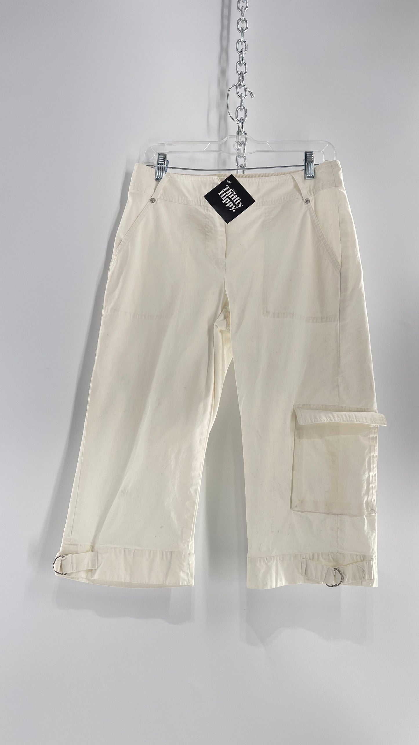 Vintage White Long Baggy Cargo Short (6)