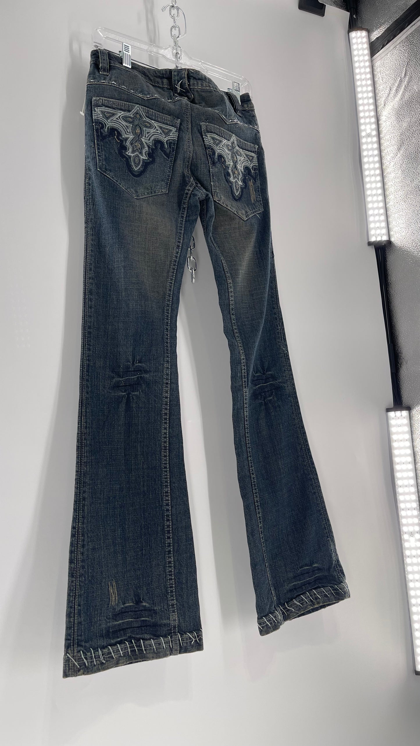 Antik Denim Embroidered Pocket Kick Flares with Western Bum Stitching (28)