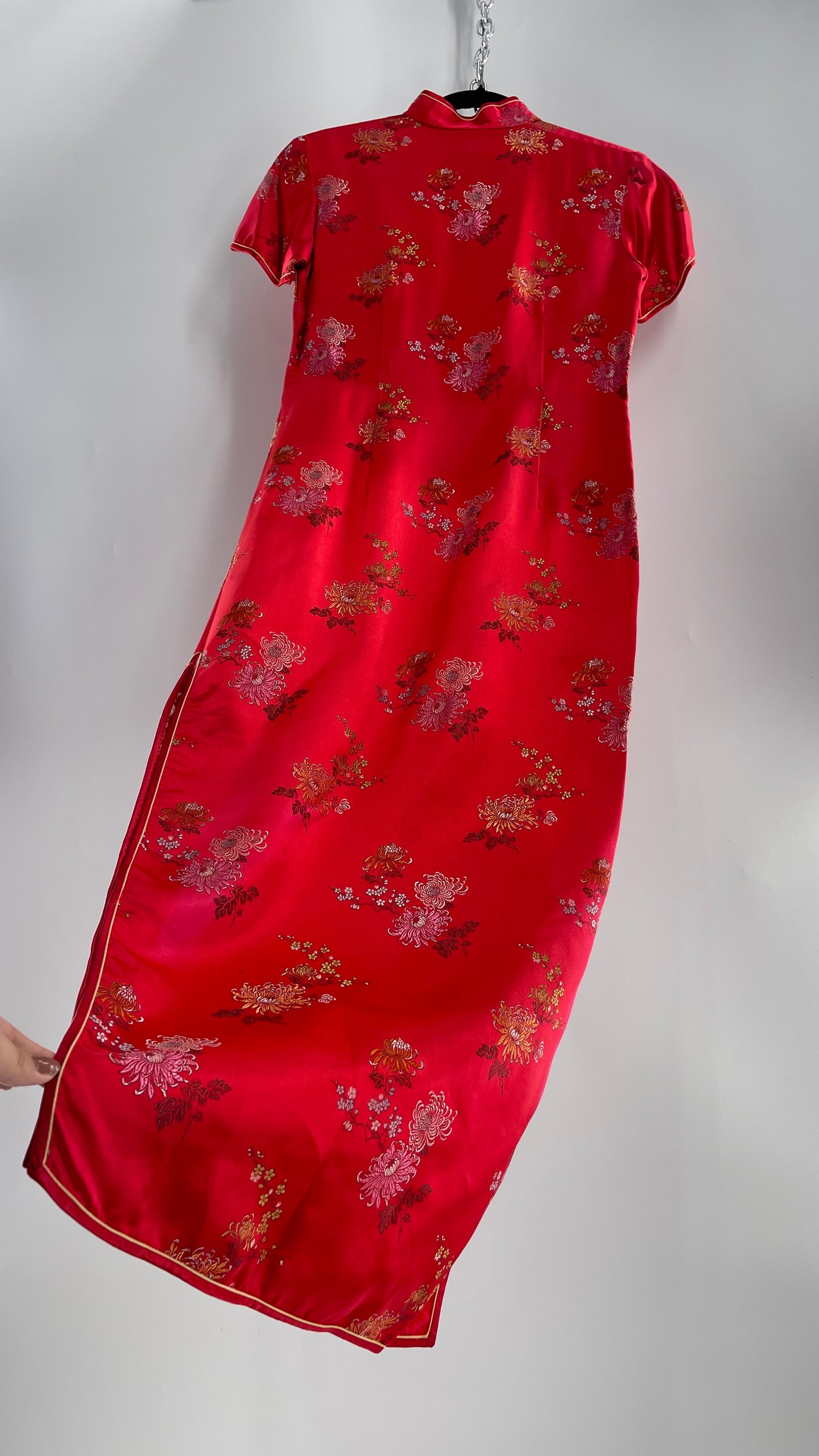 Vintage Golden Bee Silk Chinese QiPao (C) (36)