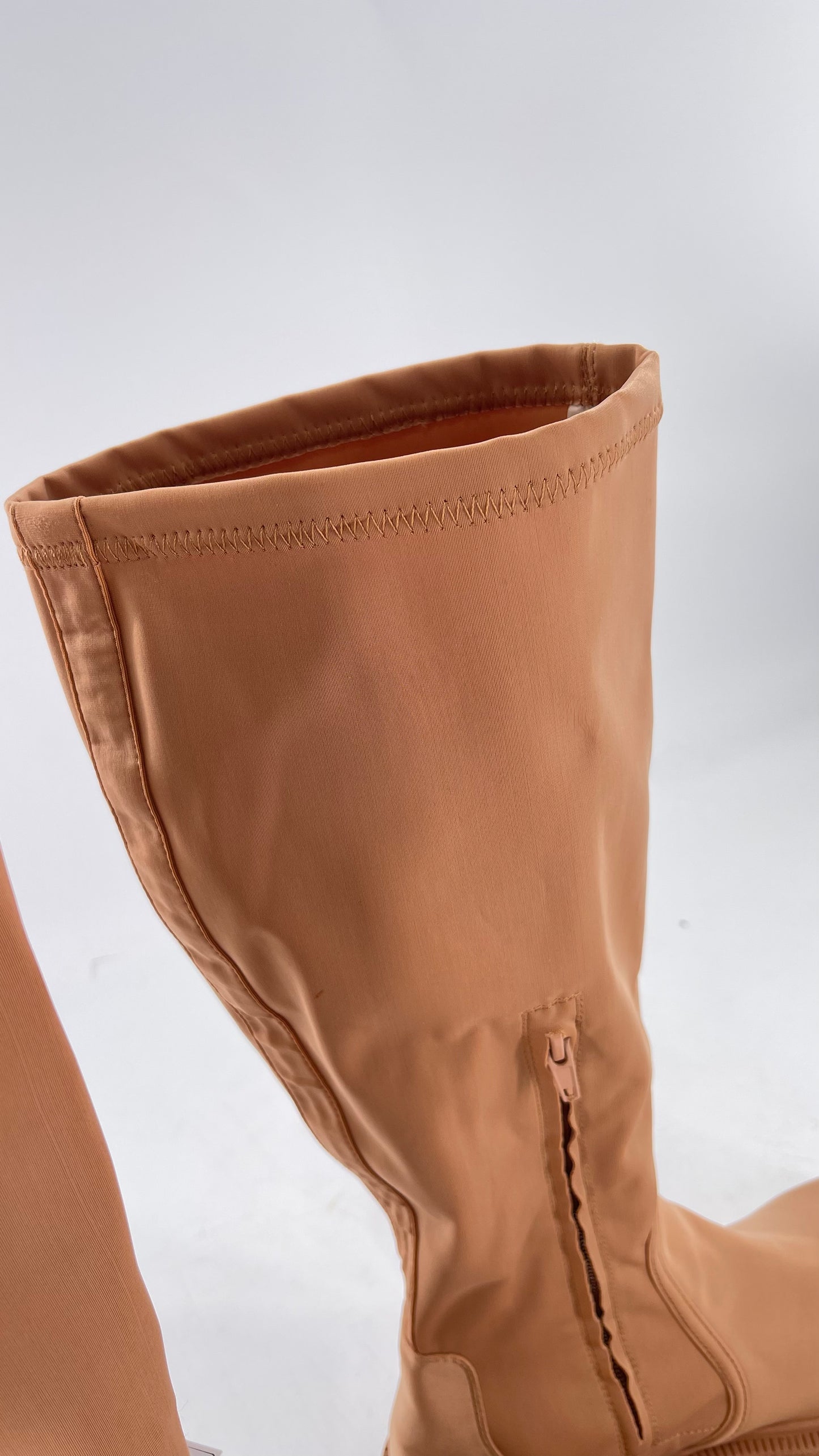 Urban Outfitters Tan Knee High Square Toe Sock Boot (8)