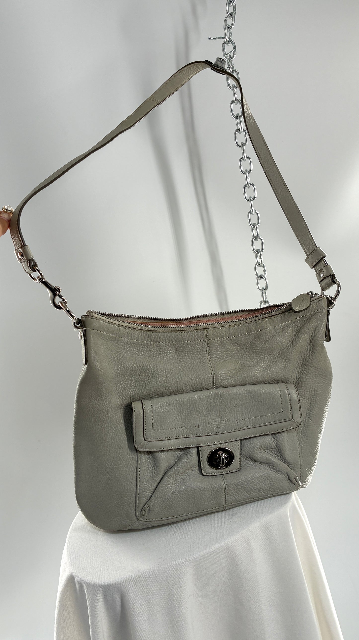 Vintage COACH Penelope Grey Leather Crossbody