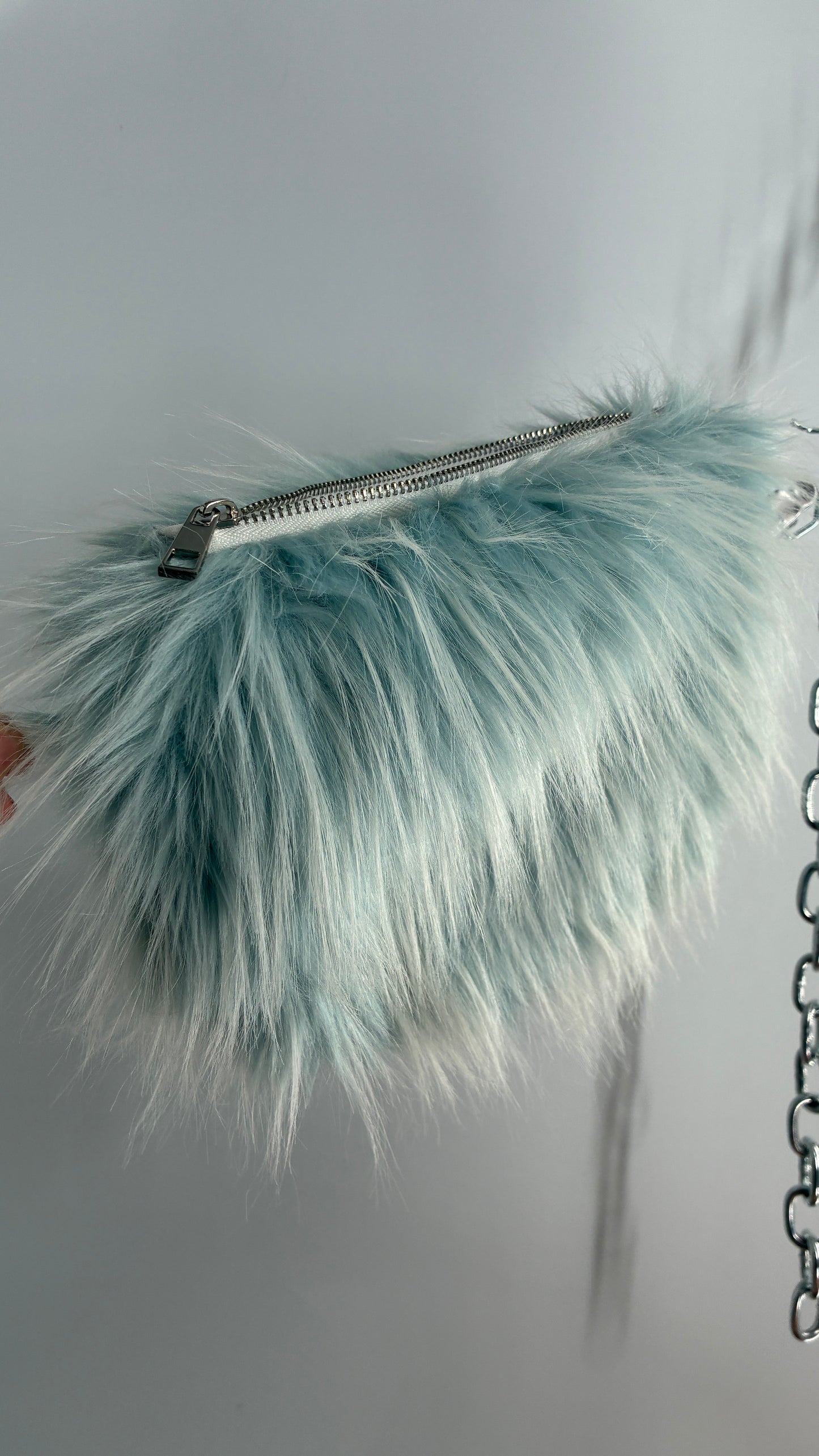 Baby Blue Troll Hair Makeup Bag