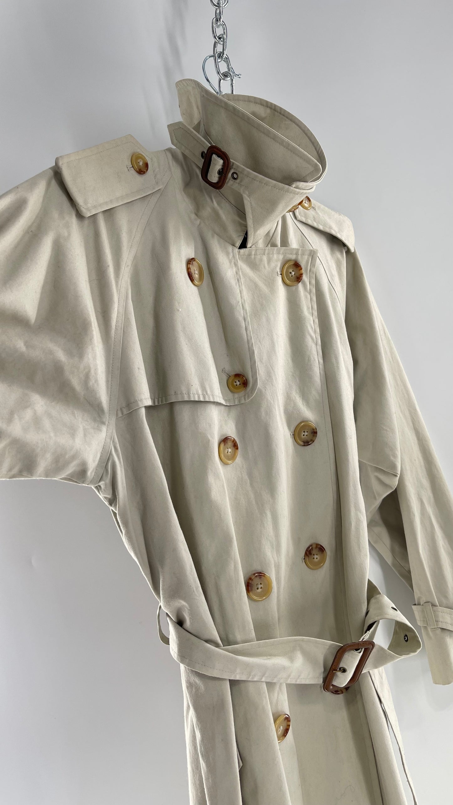 Vintage Ralph Lauren Beige Trench Coat (Petite Small)