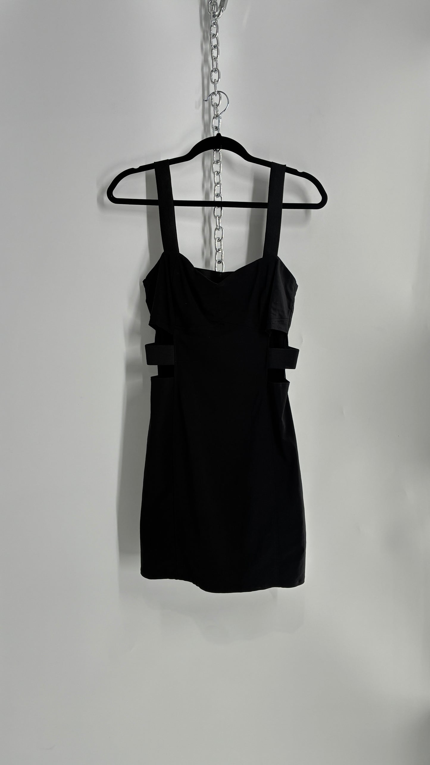 Vintage Black Cut Out Mini Dress (14)