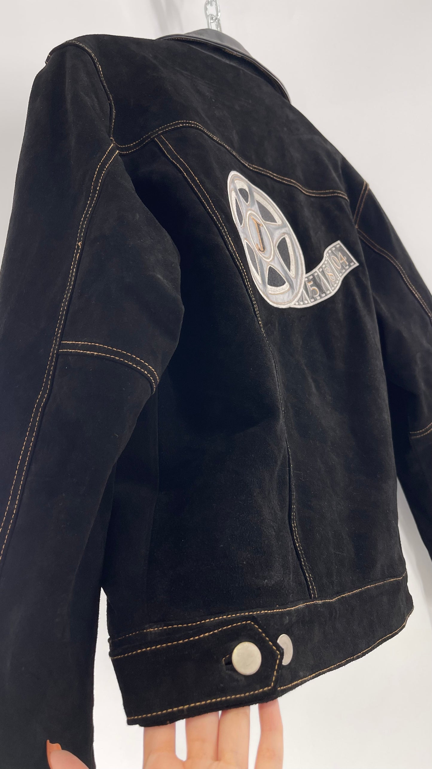 Vintage Extreme Black Suede Heavy Duty Cinematic Jacket (Medium)