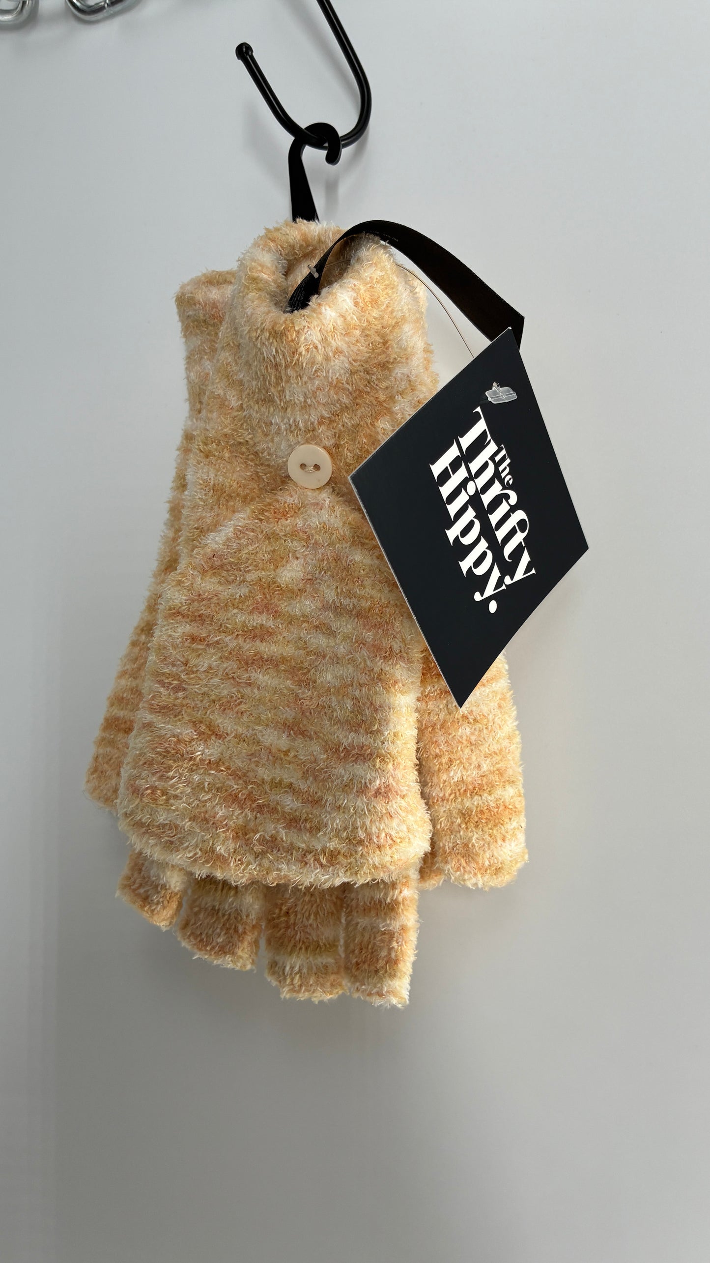 Urban Outfitters Beige Fingerless Chenille Mittens