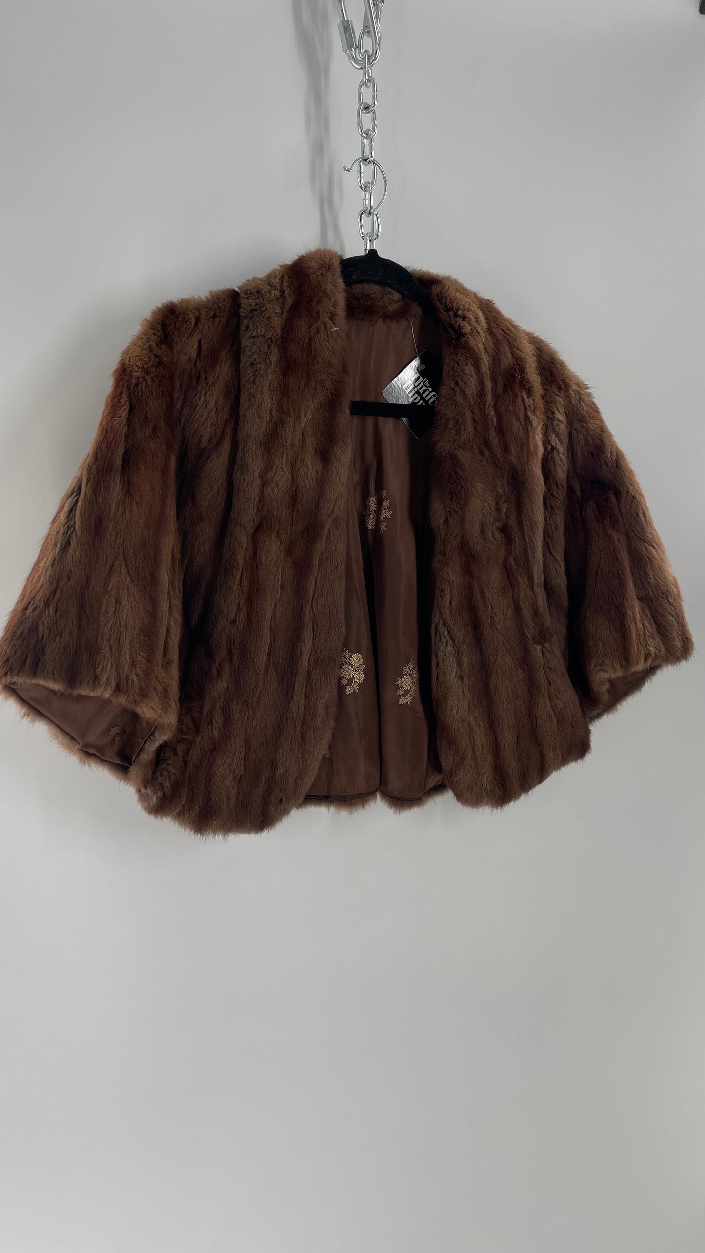 Vintage Brown Multi-toned Cape (One Size)