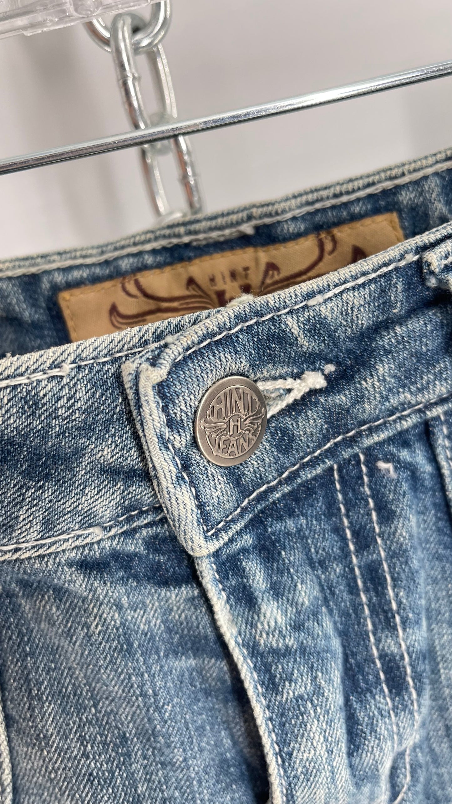 Vintage Hint Jeans Denim Skirt with Frayed Seams (1)