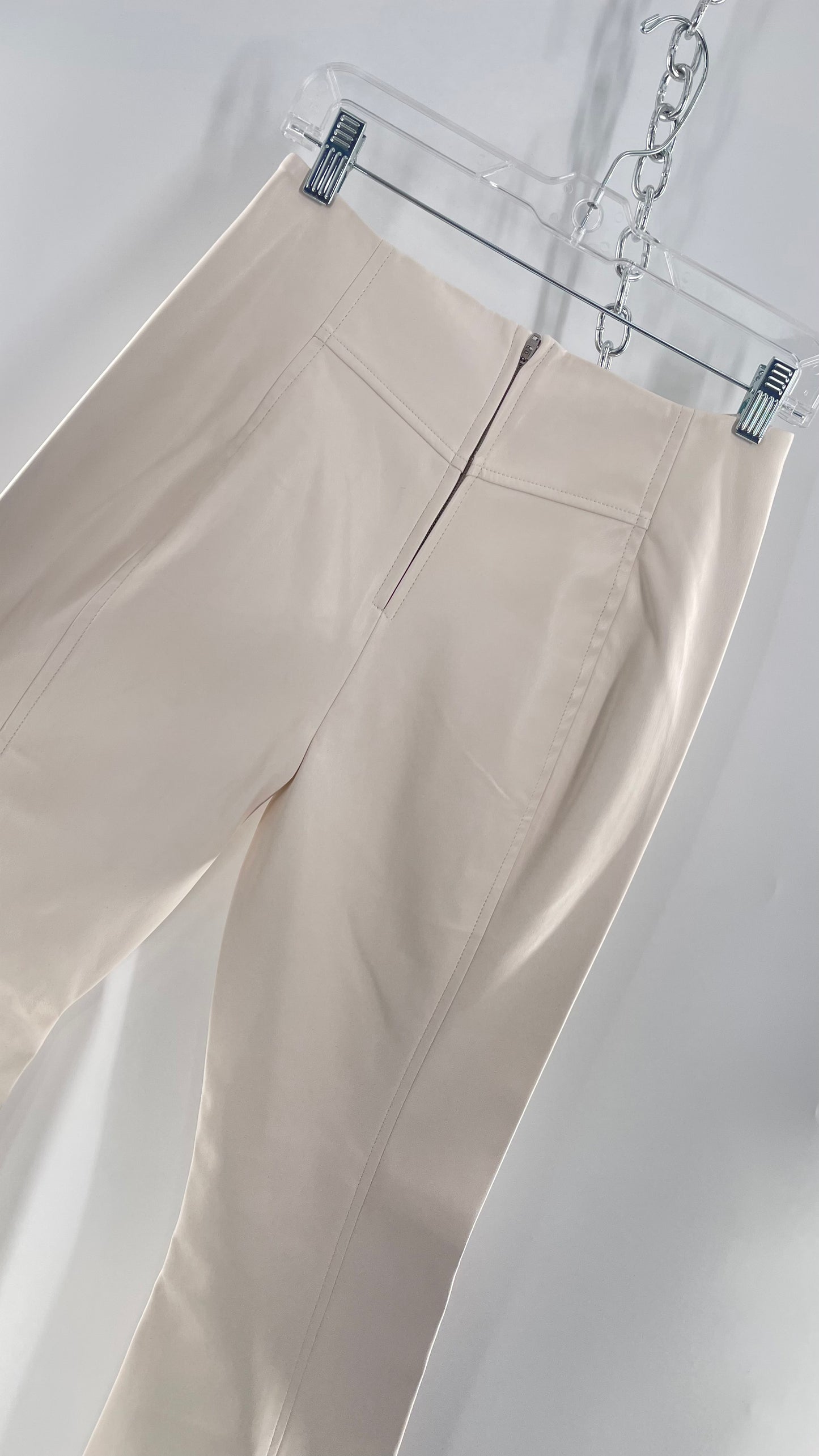 Free People White Cream Faux Flare Leather Pants (29)