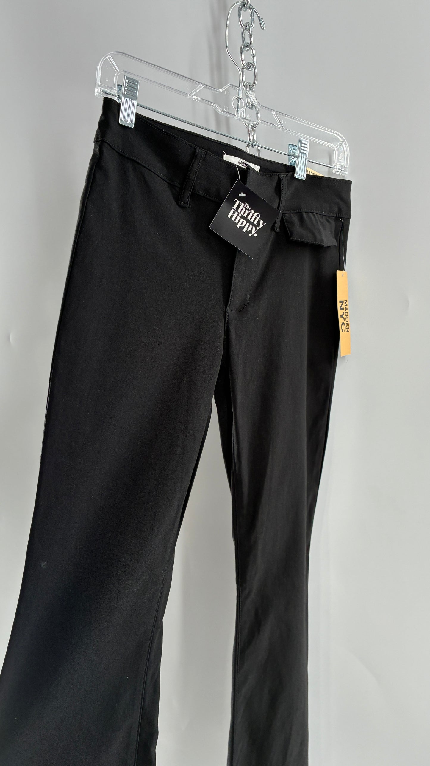 Deadstock Vintage MADDEN NYC Stretchy Black Mid Rise Flare (Small)