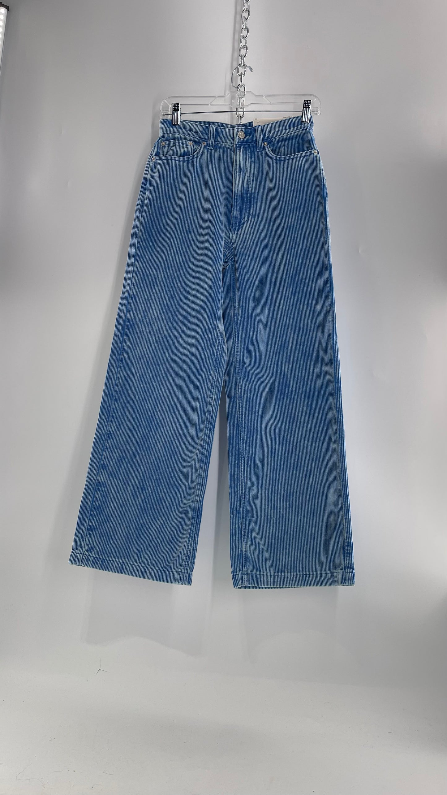 BDG Blue Corduroy High Waisted Straight Legs with Tags Attached (27)