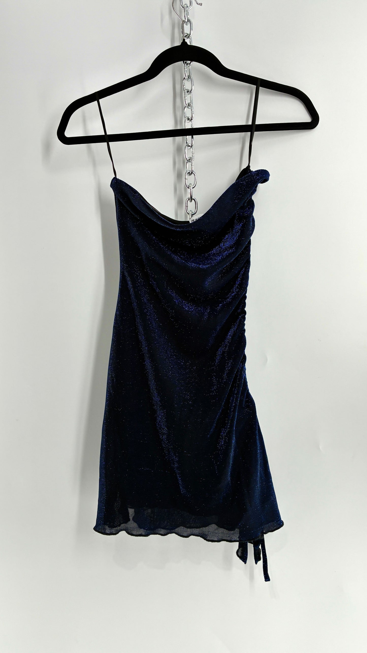 Princess Polly Navy Night Sky, Ruched Asymmetric Side Mini Dress (2)
