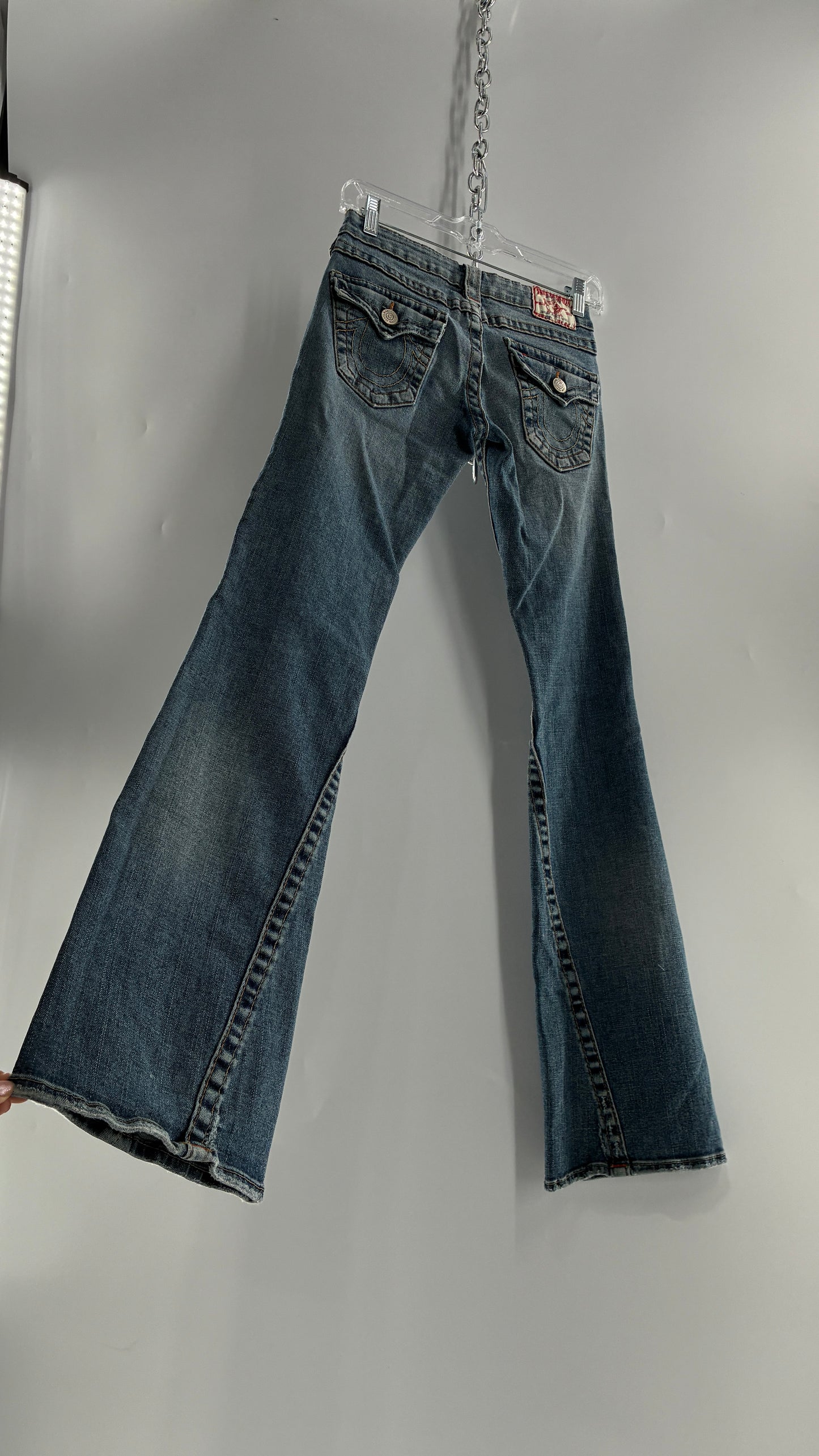Vintage True Religion Light Wash, Low Rise Kick Flare Jeans (26)