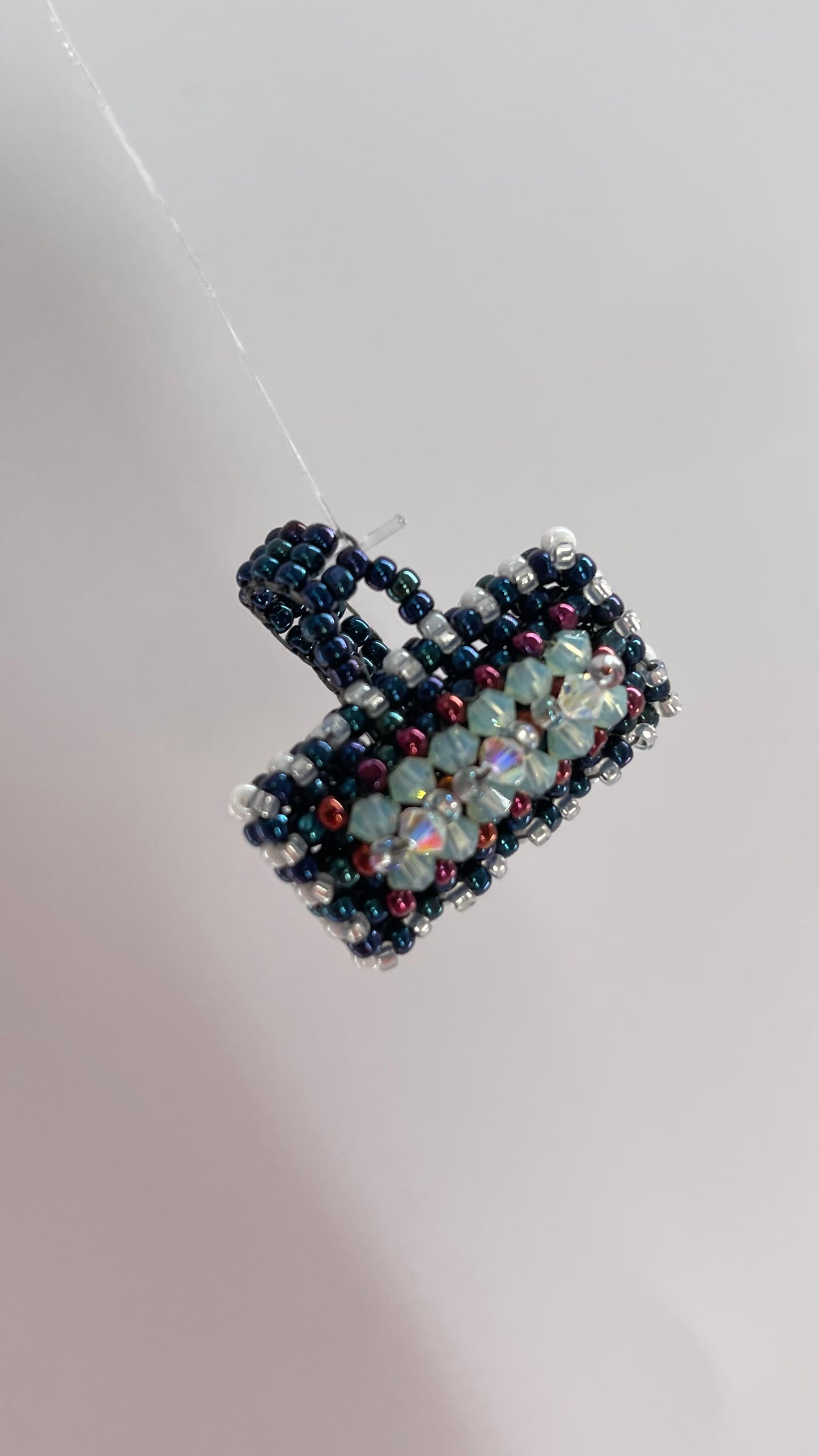 Vintage 70s Fully Beaded Ring