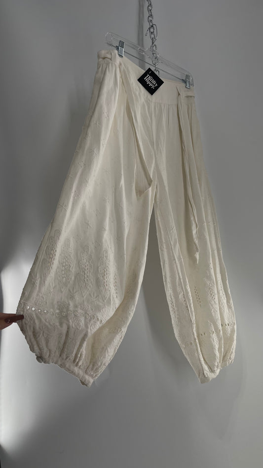 Free People Eyelet Cotton Gauze Embroidered Haram Pant (4)