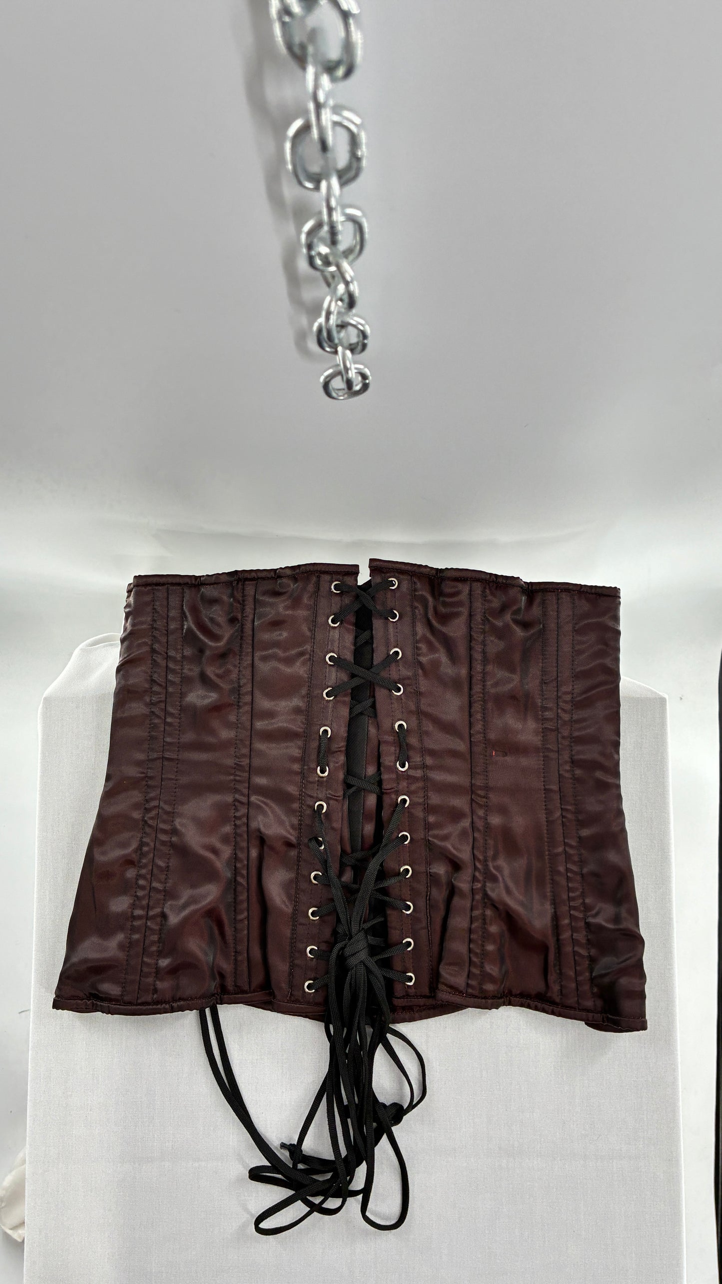 Vintage ORCHARD CORSETS Heavy Duty Burgundy Brown Corset (30”)