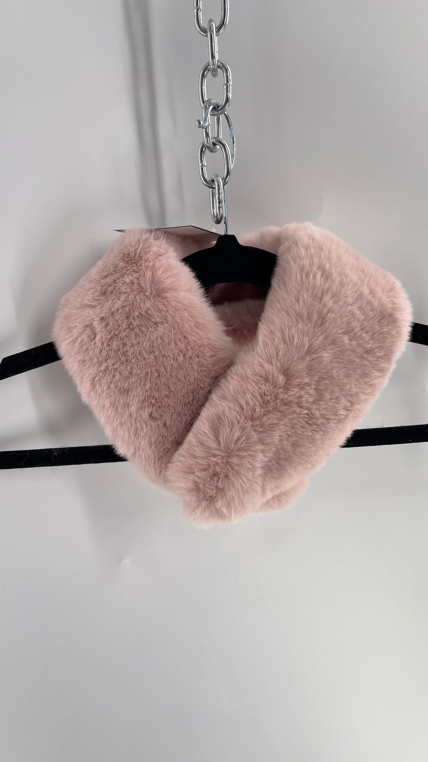 Muted Pink Fur Collar/Neck Warmer with Velvet Lining
