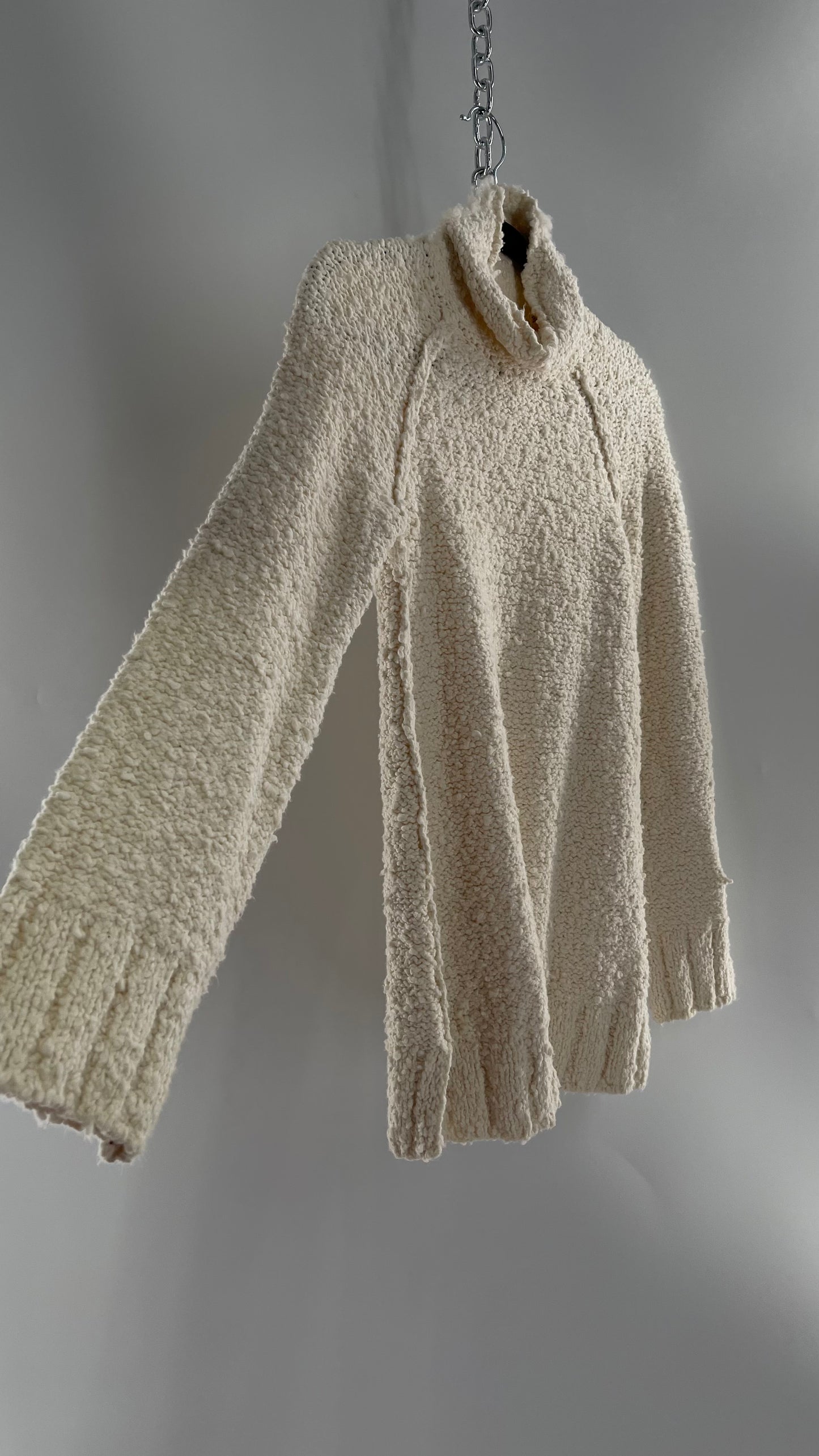 Moth Anthropologie Juliette Ivory White Knit Turtleneck Sweater(XS)