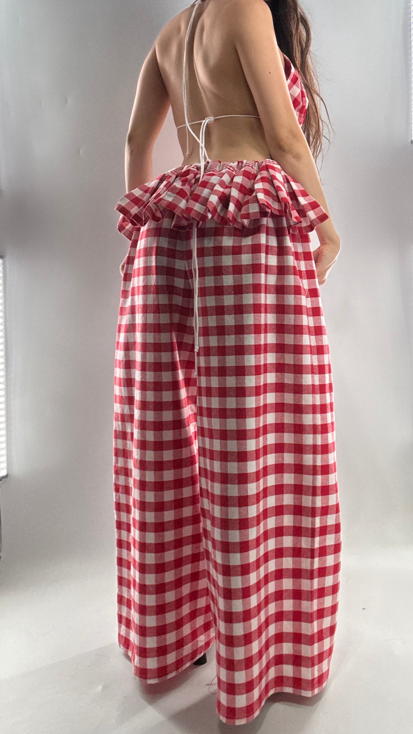 Vintage Handmade Picnic Red/White Gingham Two Piece Set (XS-L)