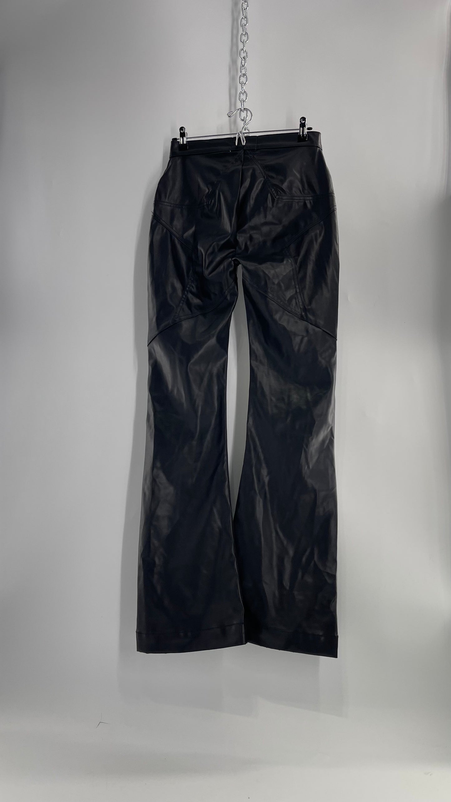 Revice Faux Leather Kick Flares with Star Bum (29)