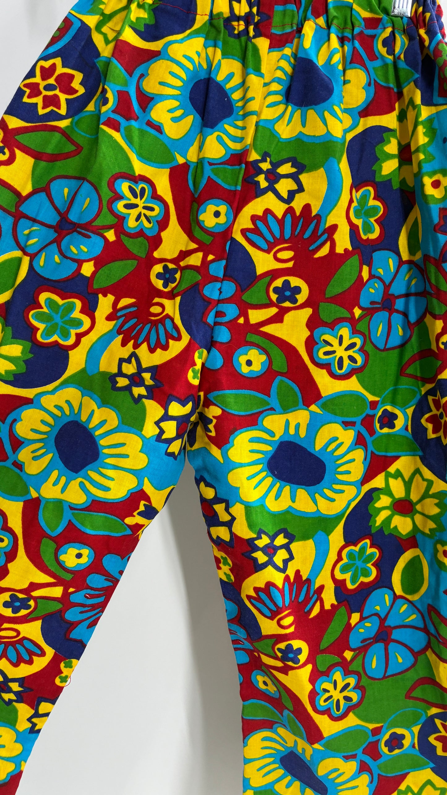 Vintage 1970s Style Flower Power Kick Flare Hippy Wide Legs (S/M)