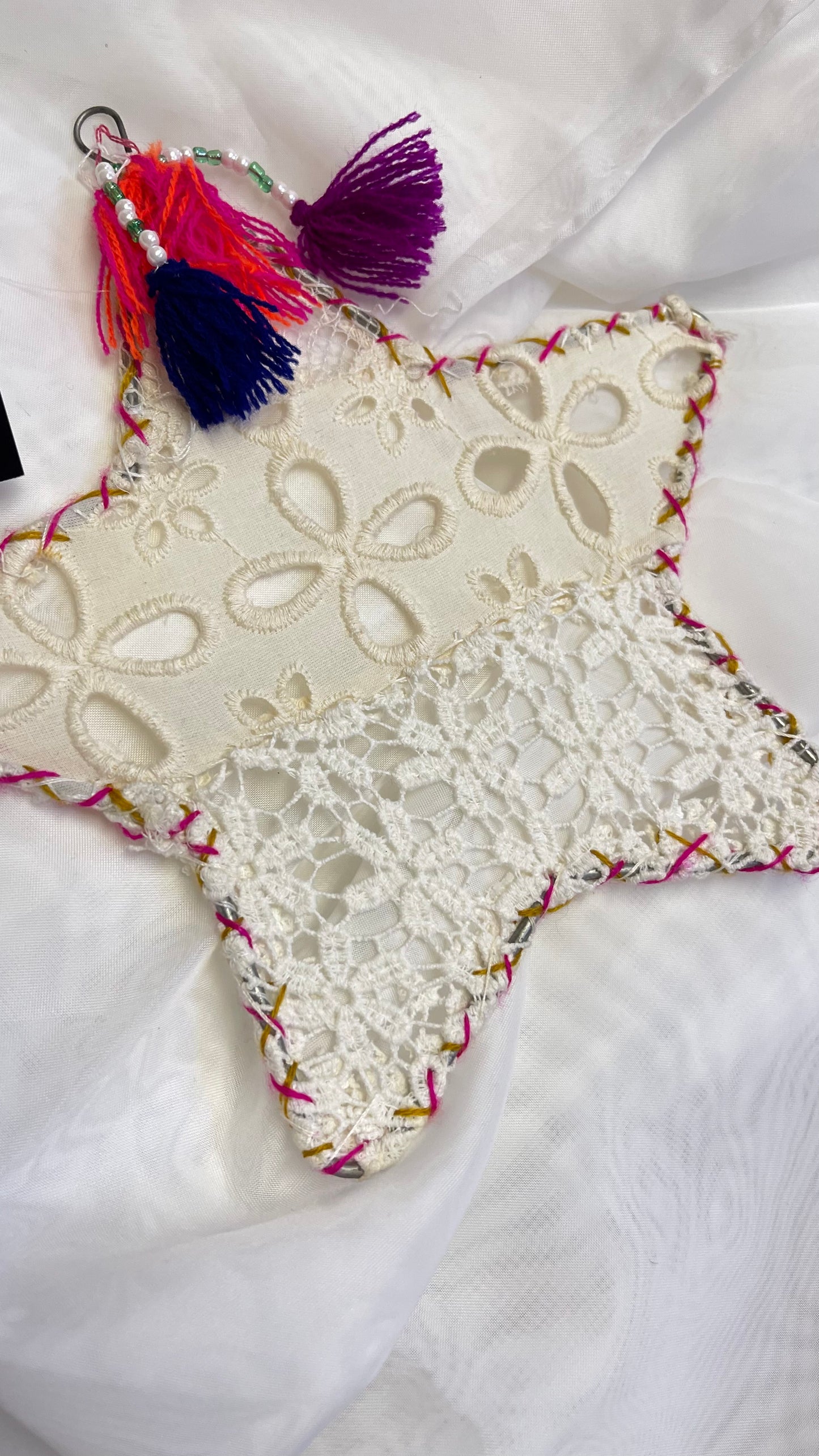 Free People Lace + Eyelet Embroidered Star Hanging Decor Ornament