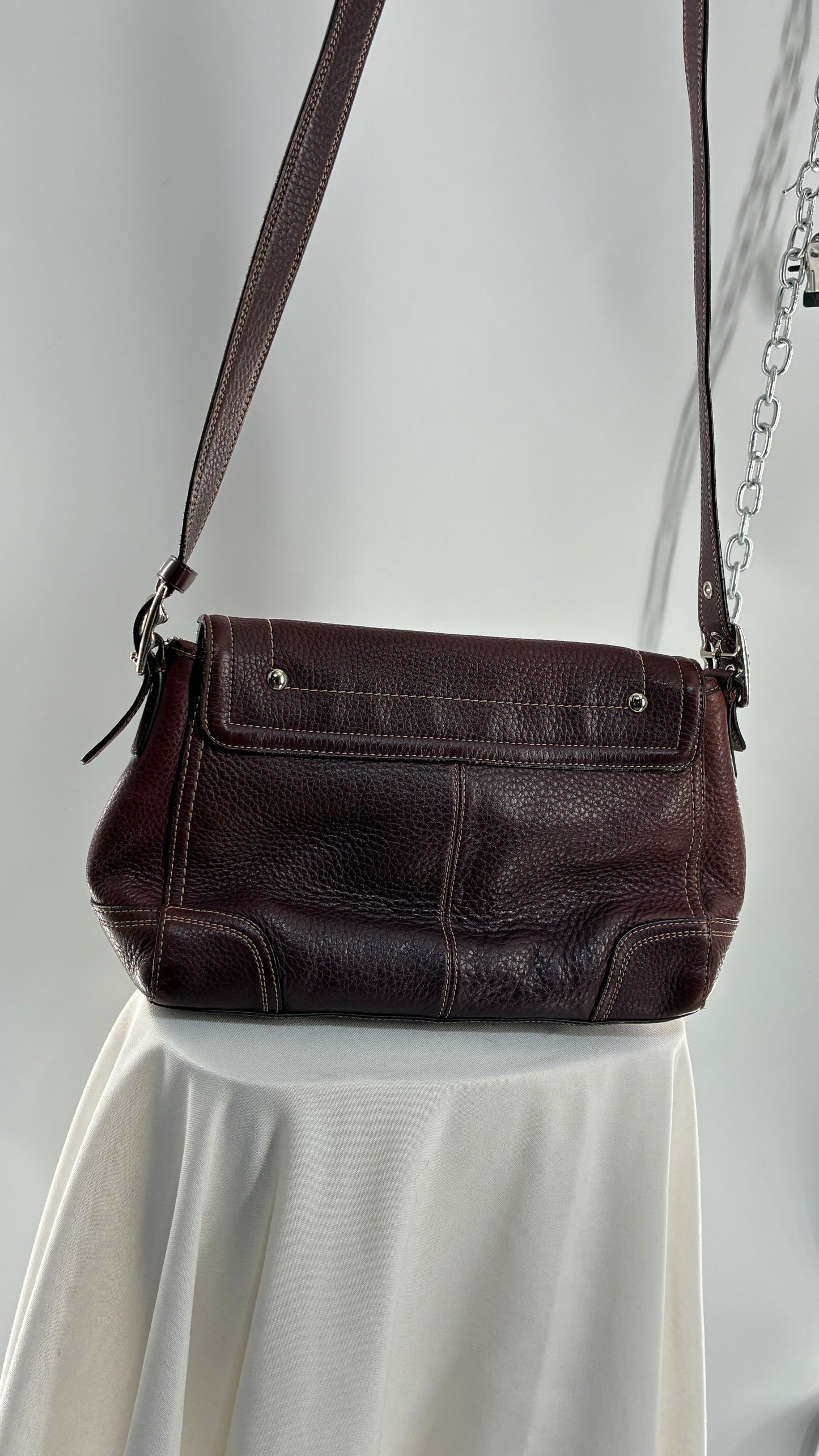 Vintage COACH Hamilton Purple Burgundy Leather Crossbody
