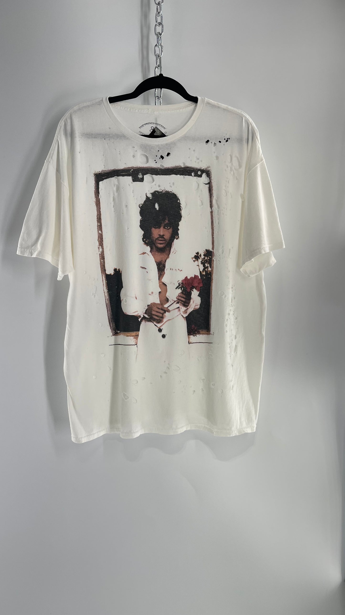 The Prince Estate Oversized Distressed Band T (S/M)