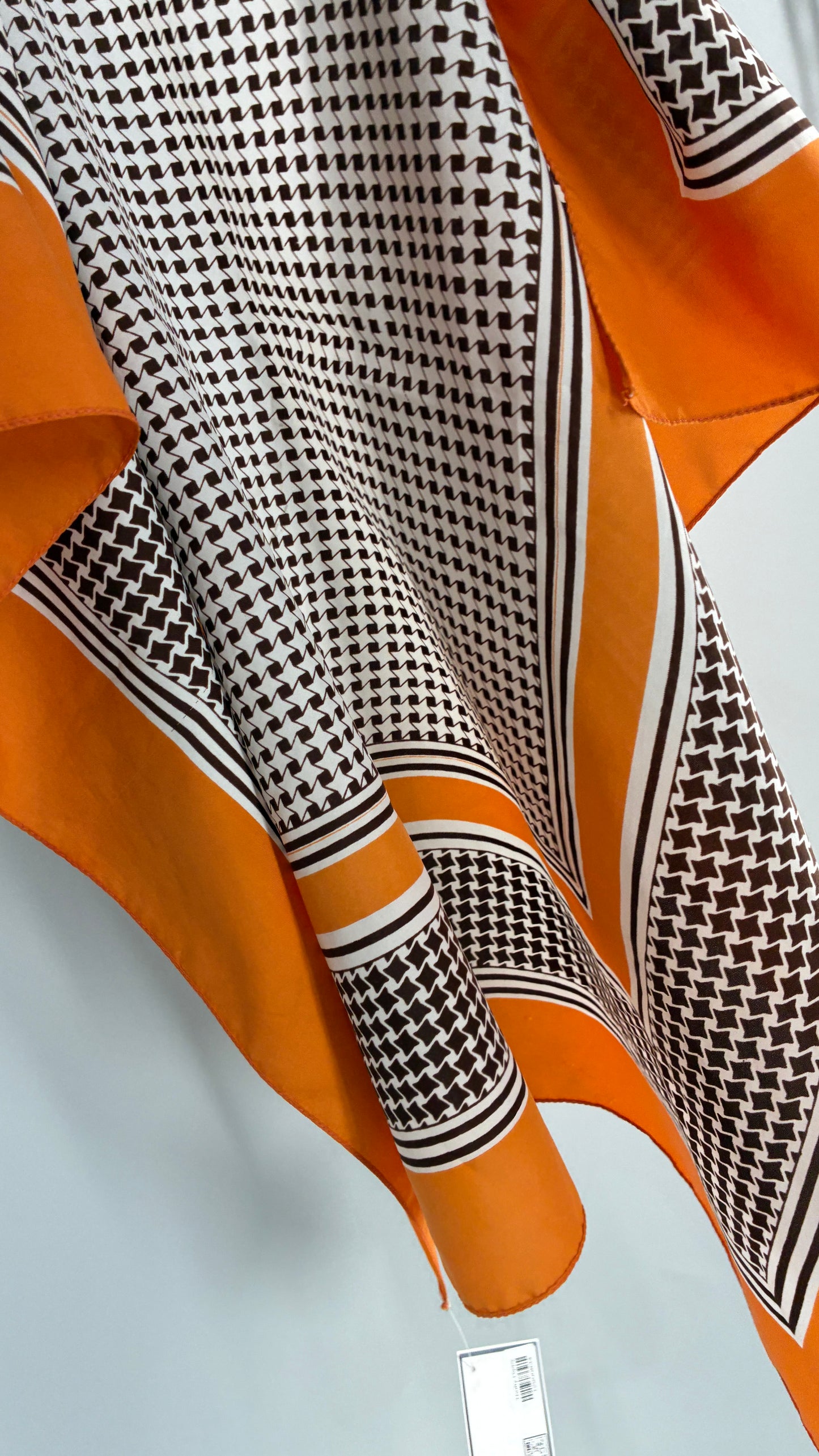 Vintage 1970s Orange and Brown Scarf