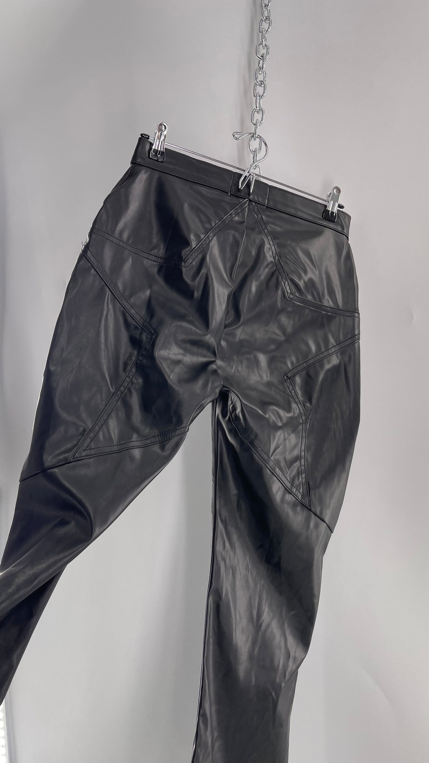 Revice Faux Leather Kick Flares with Star Bum (29)