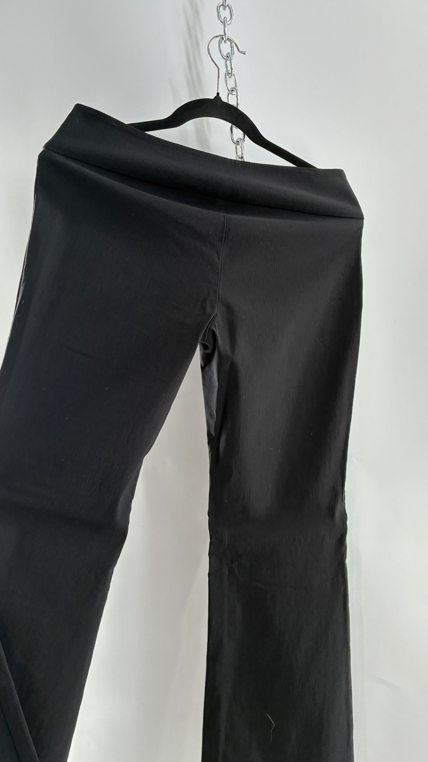 Vintage 1990s GUESS Stretch Low Rise Thick Waistband Black Kickflare (29)