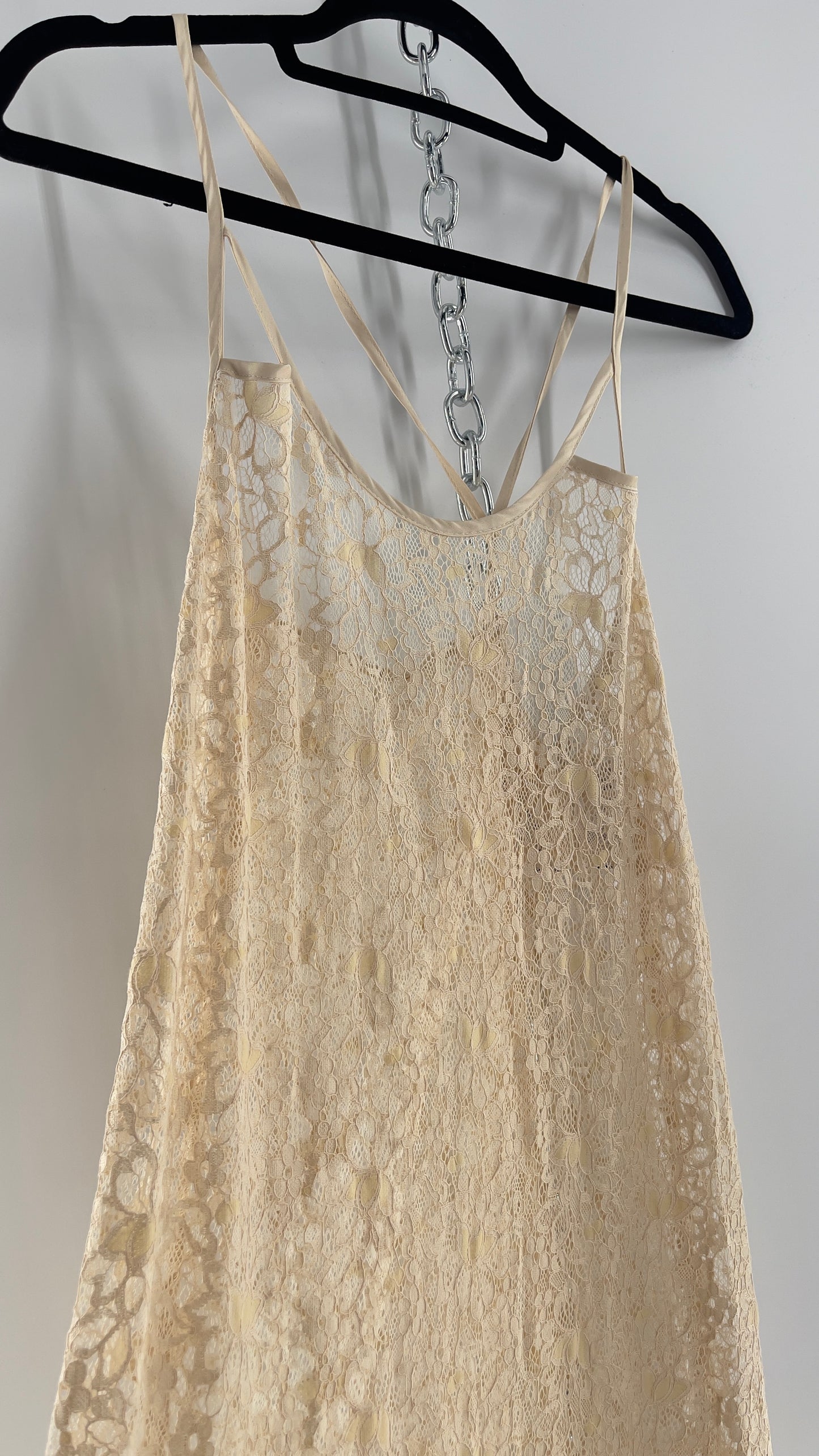 Intimately Free People Beige Lace Slip Maxi Dress (XS)