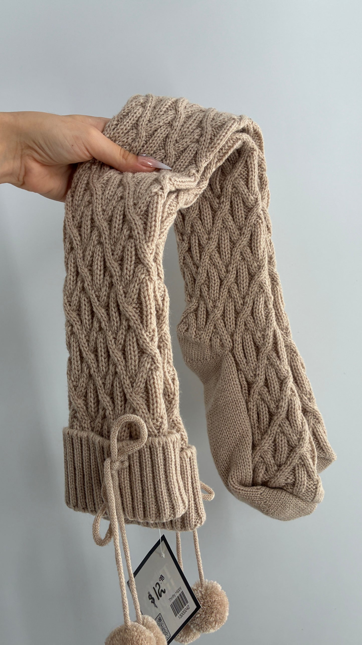 NWOT Thigh High Taupe Thick Knit Socks