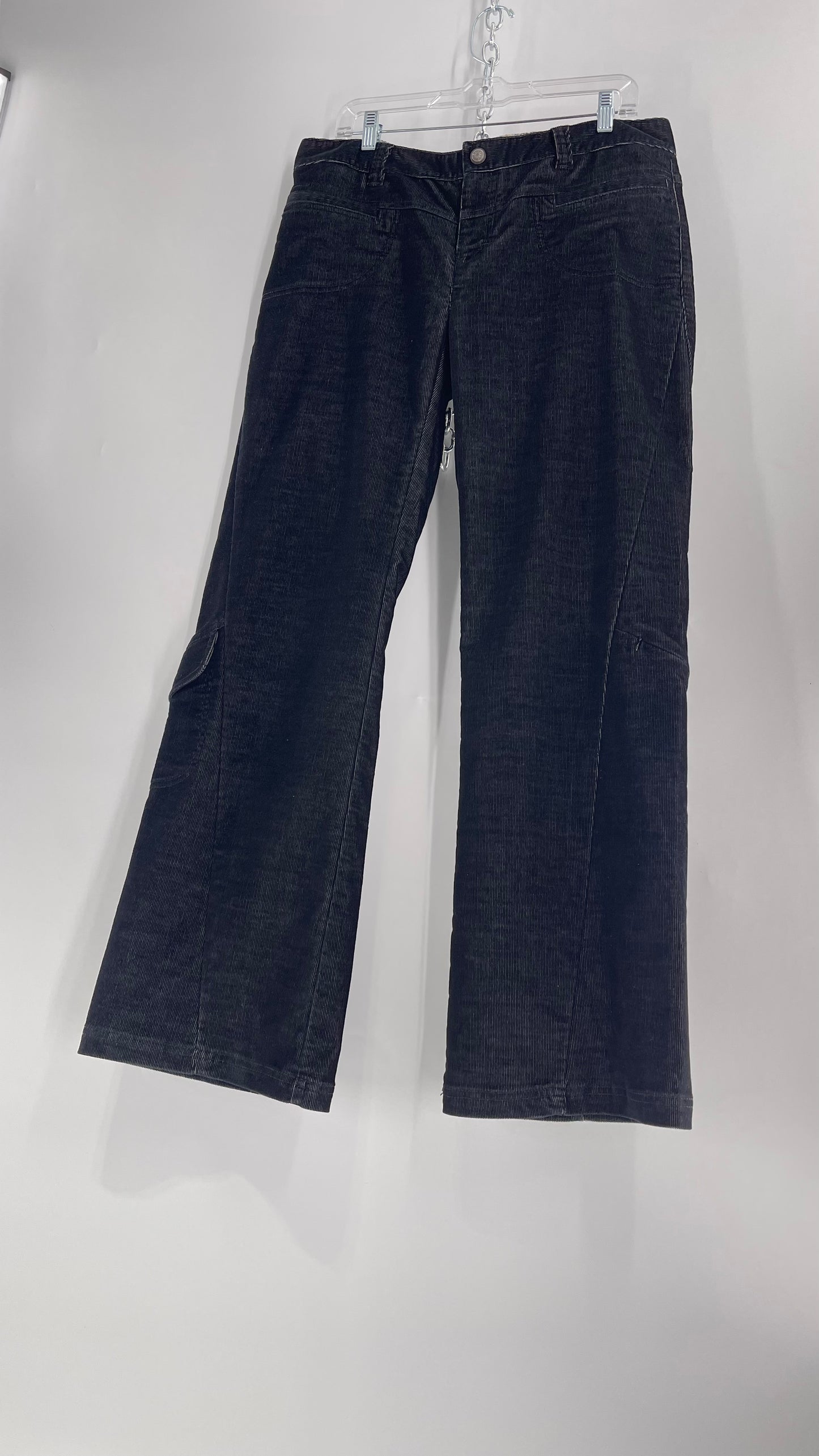 Athleta Black Flare Corduroy Pants (Size 14/L)