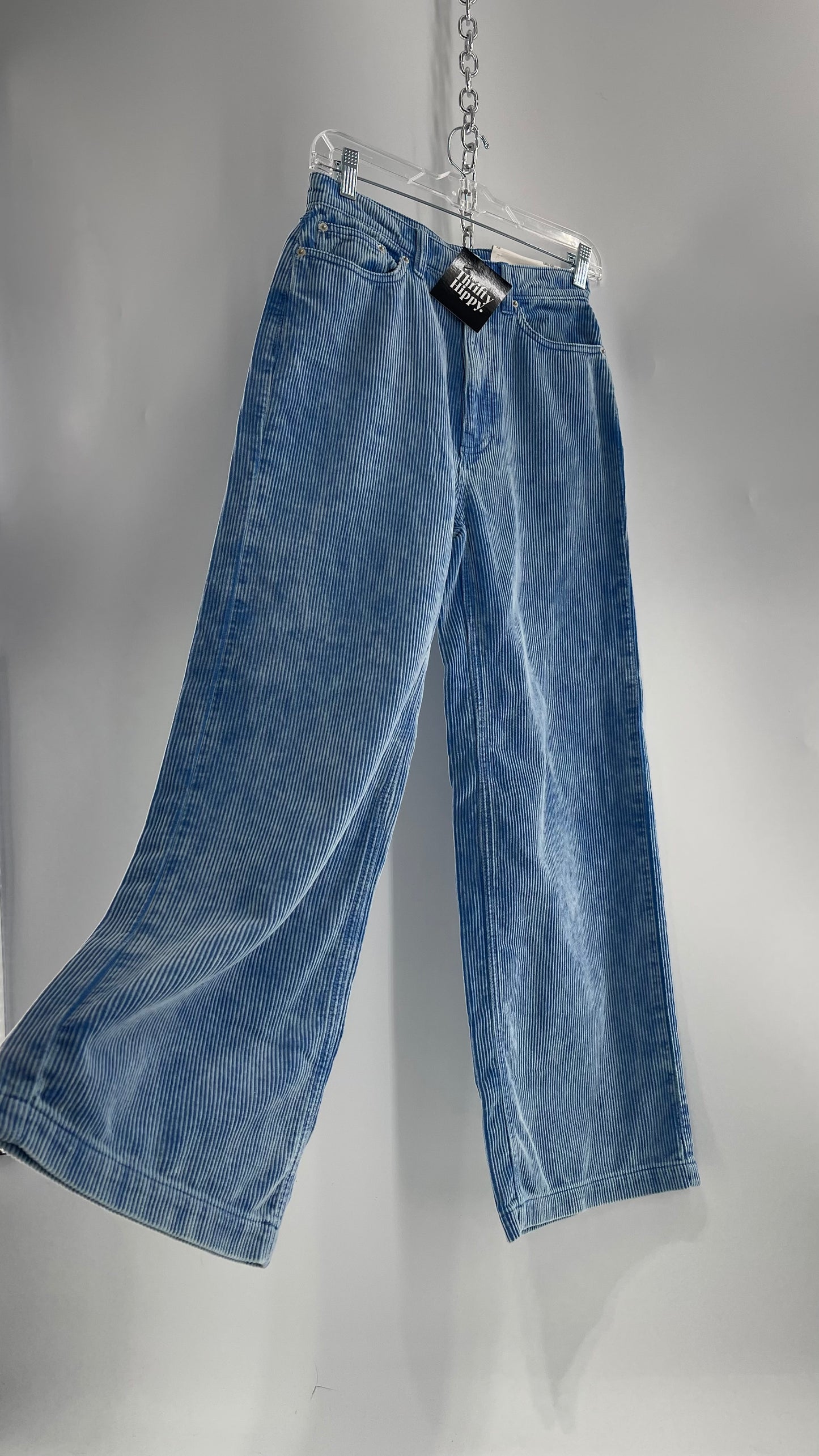 BDG Blue Corduroy High Waisted Straight Legs with Tags Attached (27)