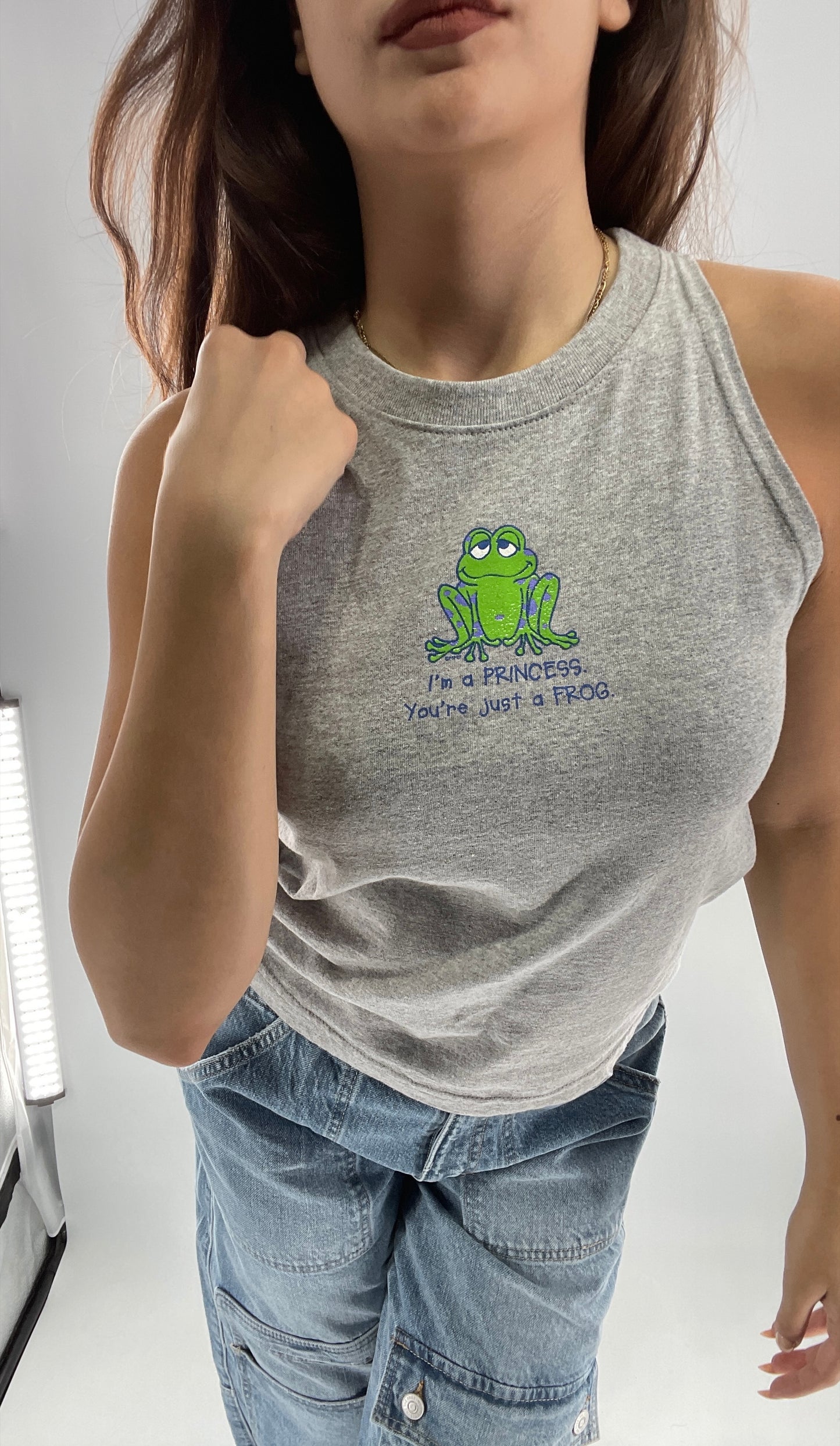 Deadstock Vintage Cropped Tank “I’m a Princess. You’re just a frog”