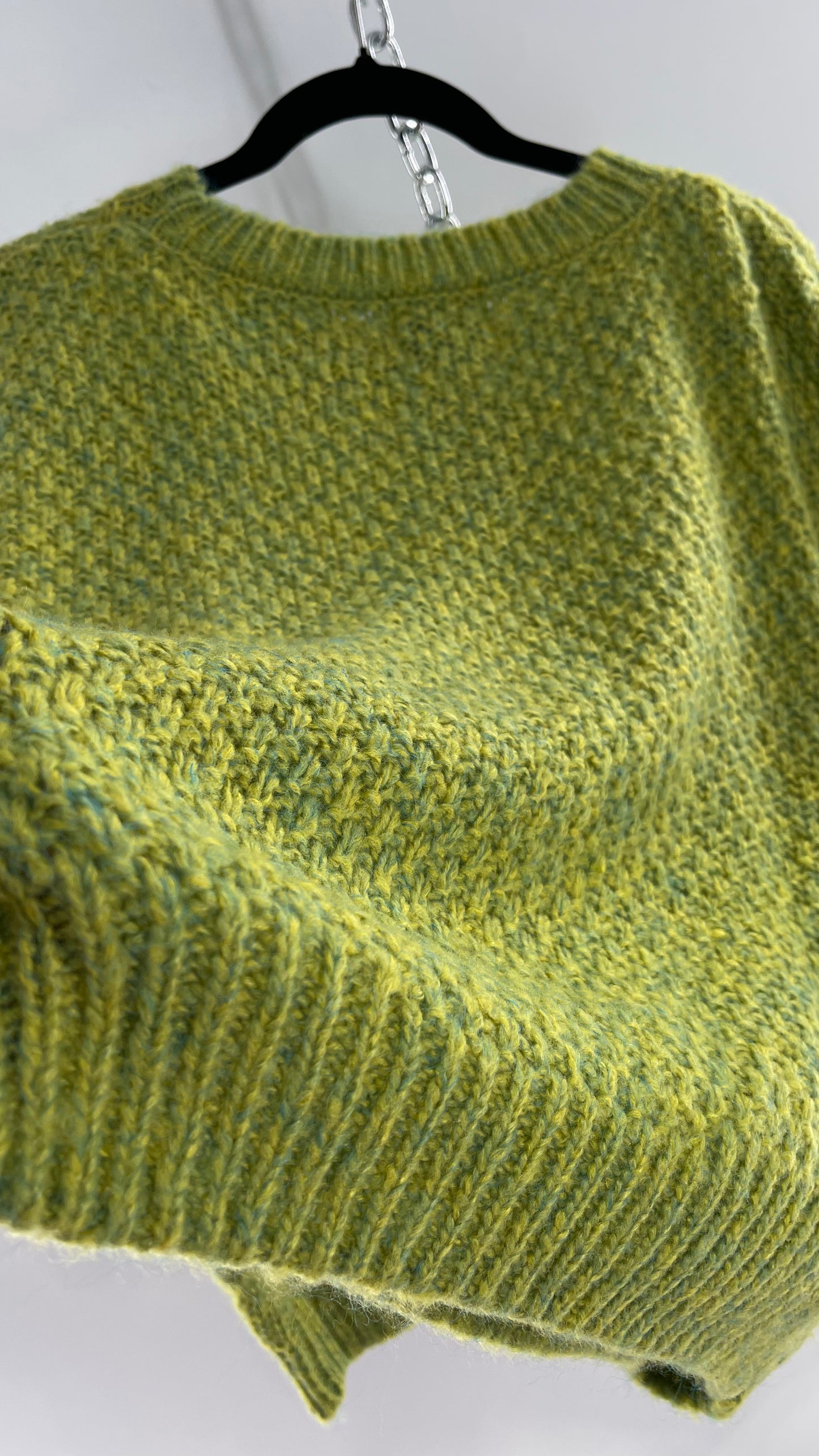 JOA Lime Green/Yellow Cableknit Sweater (S)